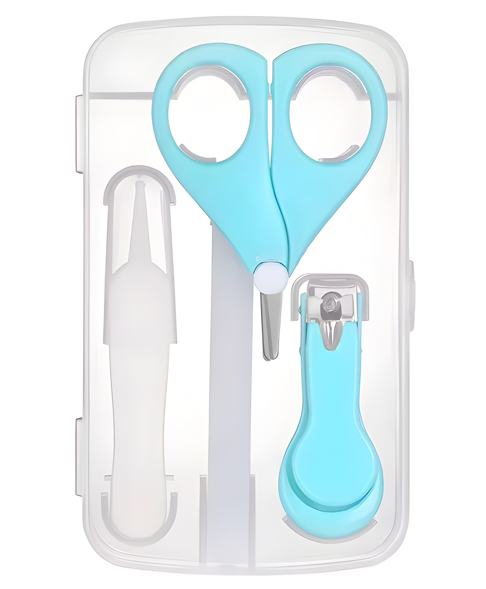 Cozy Vibes 4pcs Baby Healthcare Kits Baby Nail Care Set Infant Finger Trimmer Scissors Nail Storage Box for Travel Baby Care Kit-Pack of 1- Color May Vary-image-46