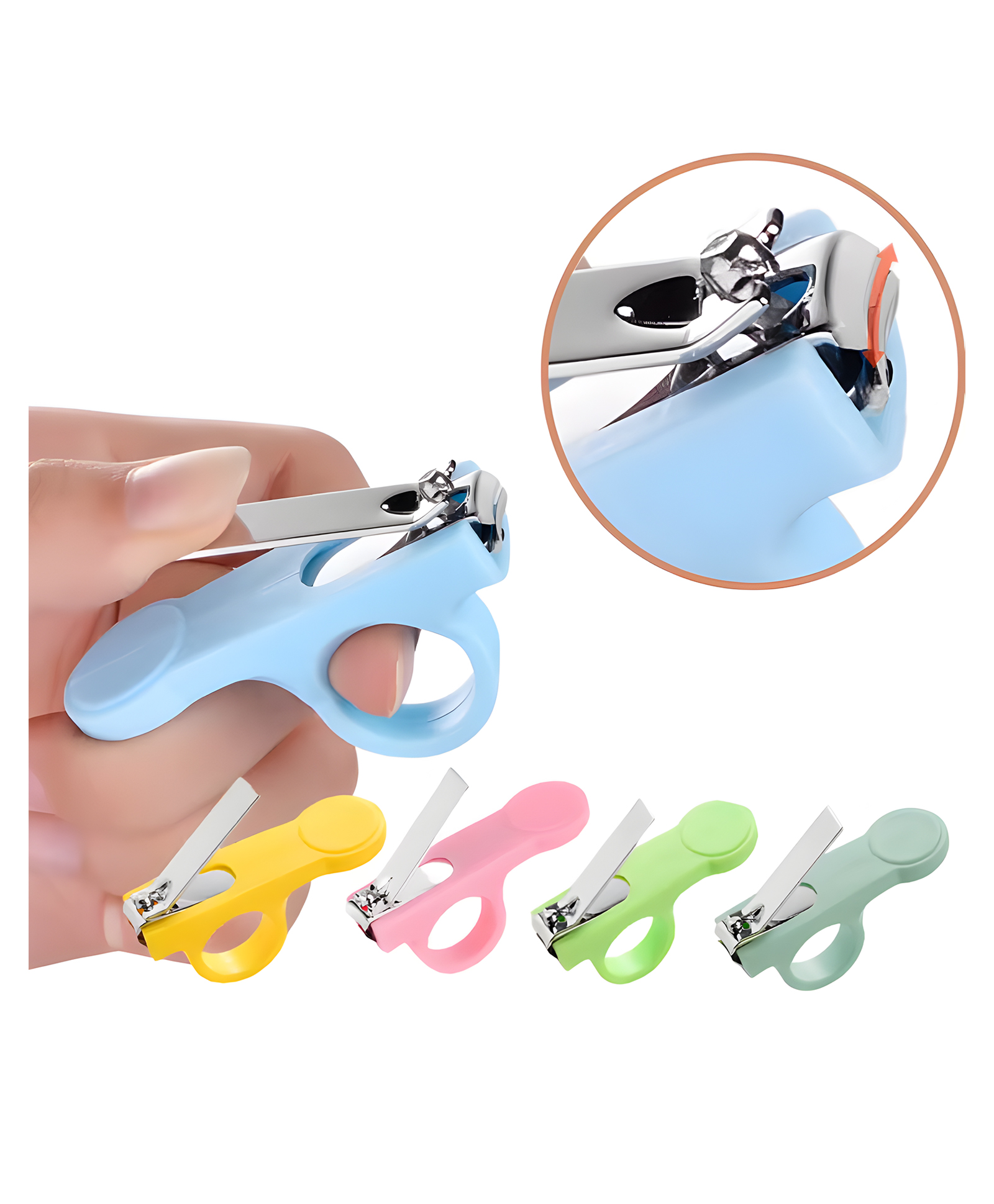 COZY VIBES Baby Nail Cutter Ring type Anti-drop Anti pinch finger Baby nail clippers Safety Nail Trimmer- PACK OF 1 - COLOR MY VARY-image-14