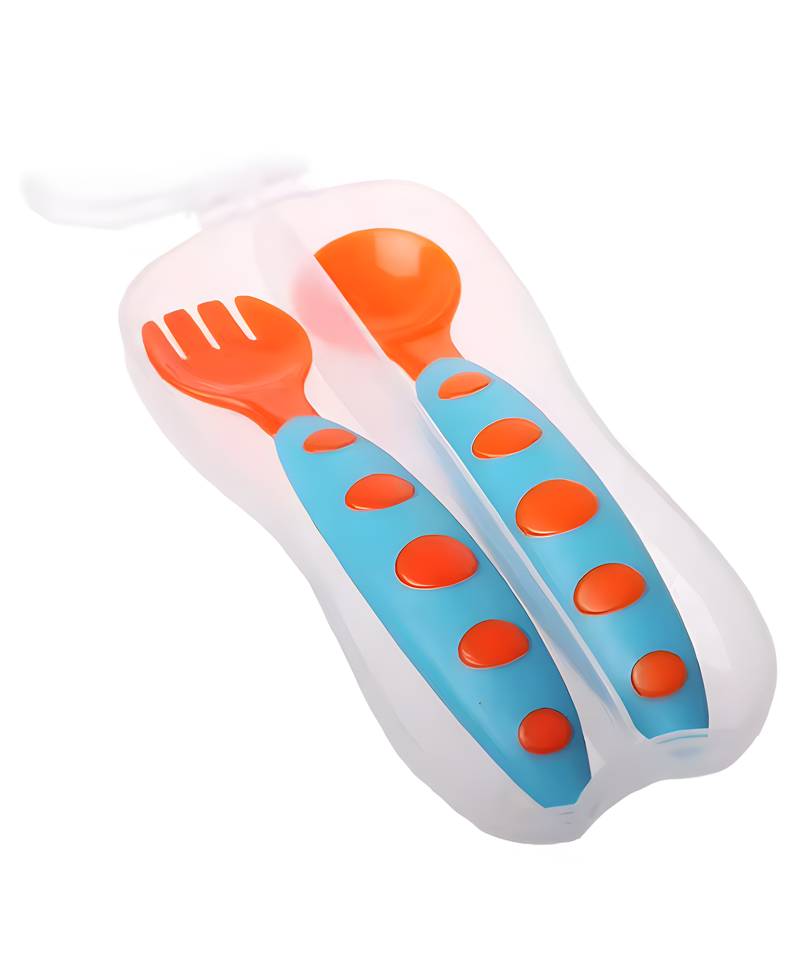 COZY VIBES 2pc Children Tableware Baby Spoon Fork Set Children Utensil Safety Tableware Infant Solid Feeding Flatware for Baby Feeding Bowl PACK OF 1- COLOR MAY VARY-image-3