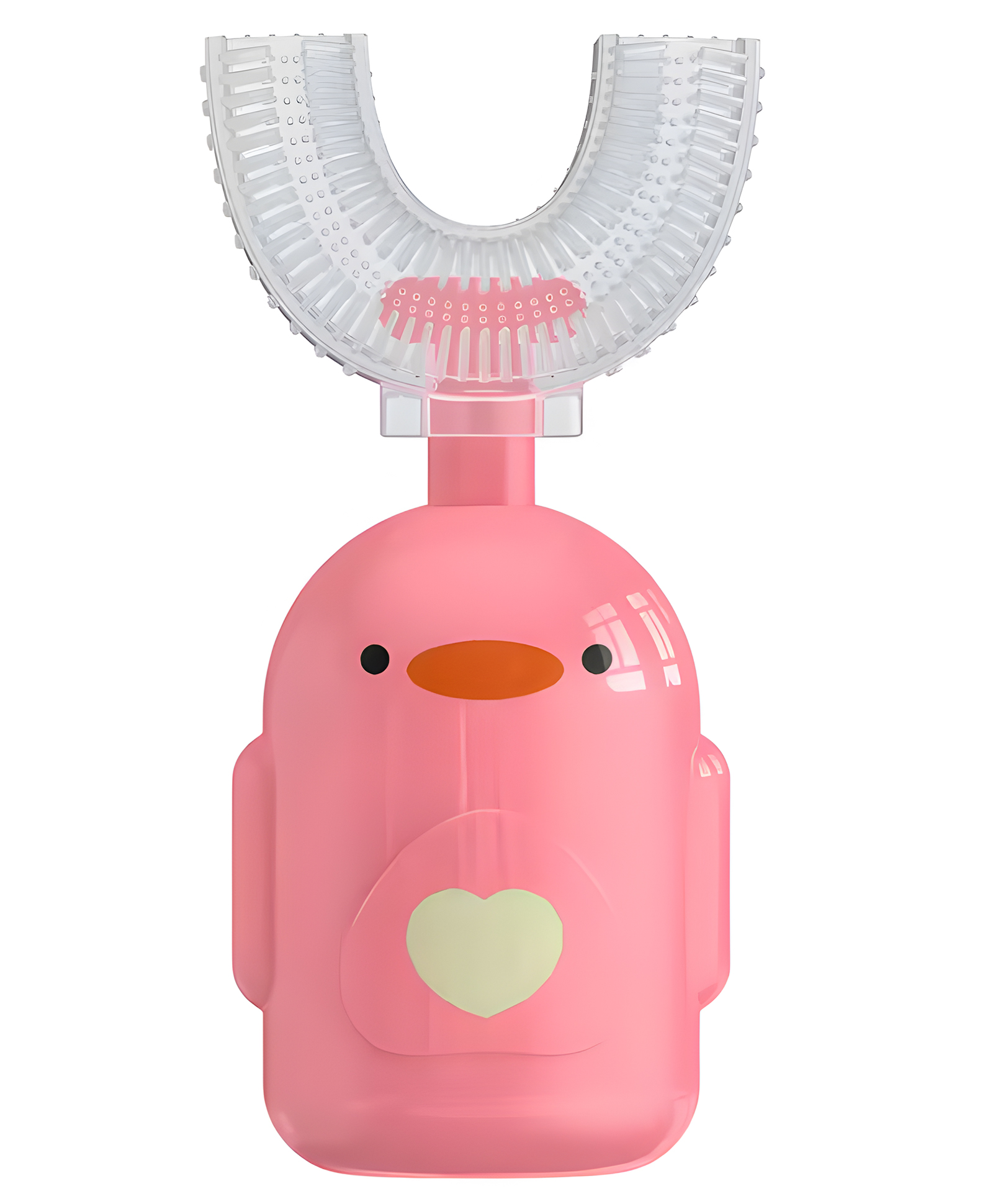 COZY VIBES Safe Silicone Baby Toothbrush With Handle U shape Tooth Brush Cartoon Duck Shape-Pack of 1- Color May Vary-image-39