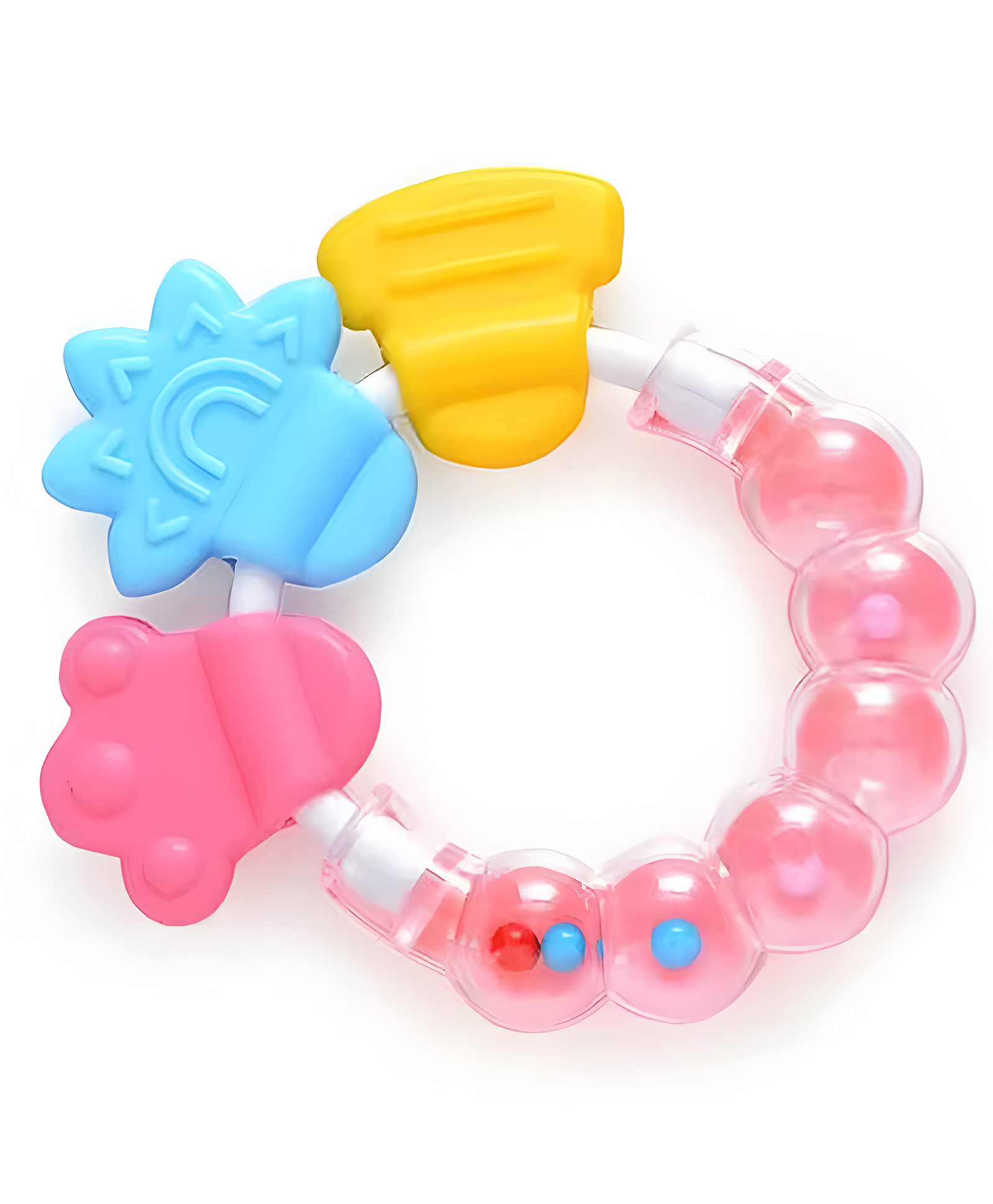 Cozy Vibes Plastic Food Wobble Ring Baby Toy Teether Rattle Baby Teething Ring- Pack of 1- Color May Vary-picture-19