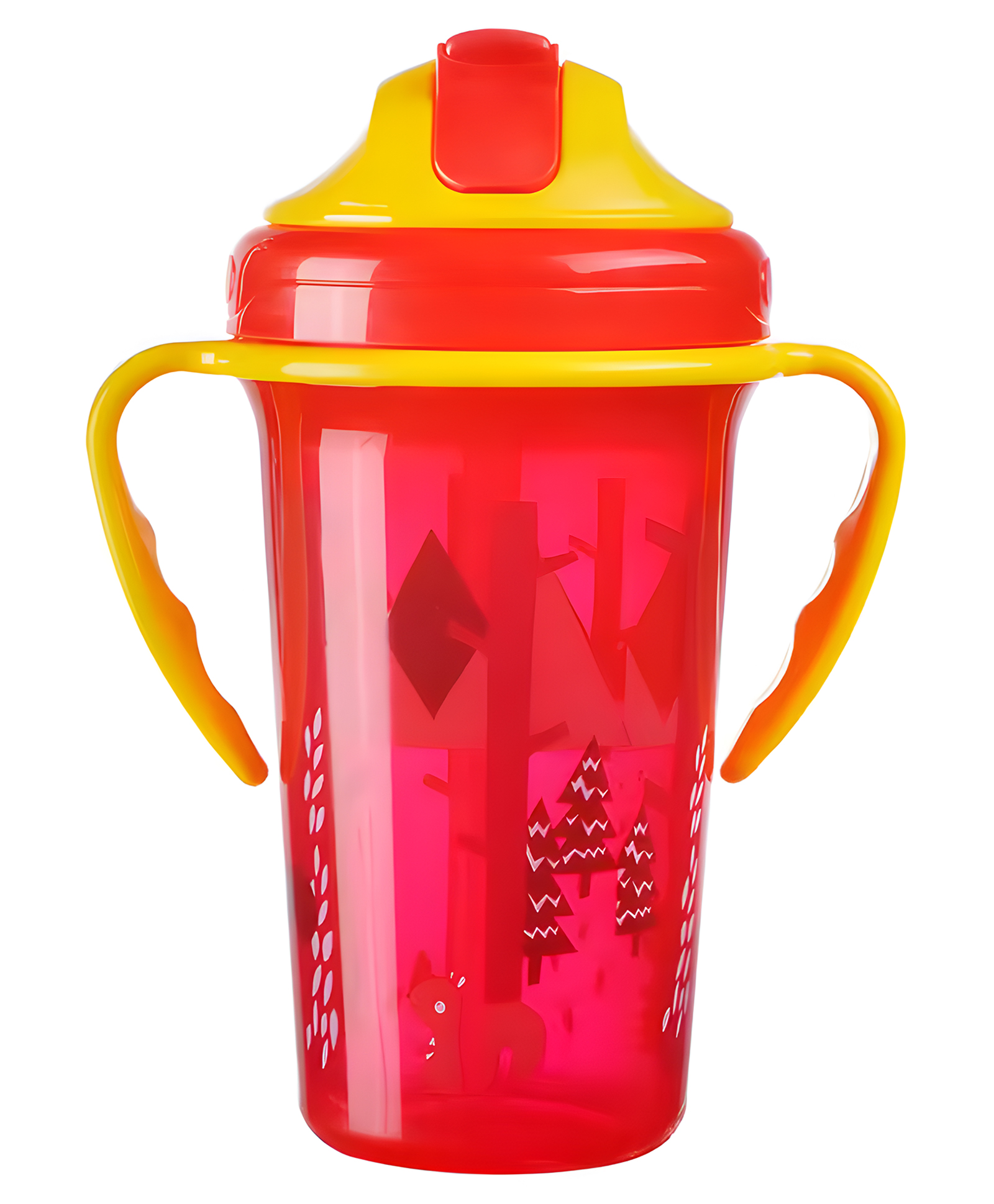 Cozy Vibes Baby Straw Pp Plastic Cups Kids Water Bottle Handle Sippy Training Cup Children Learn Drinking Straw Bottle with Double Handle- Pack of 1- Color May Vary-image-26