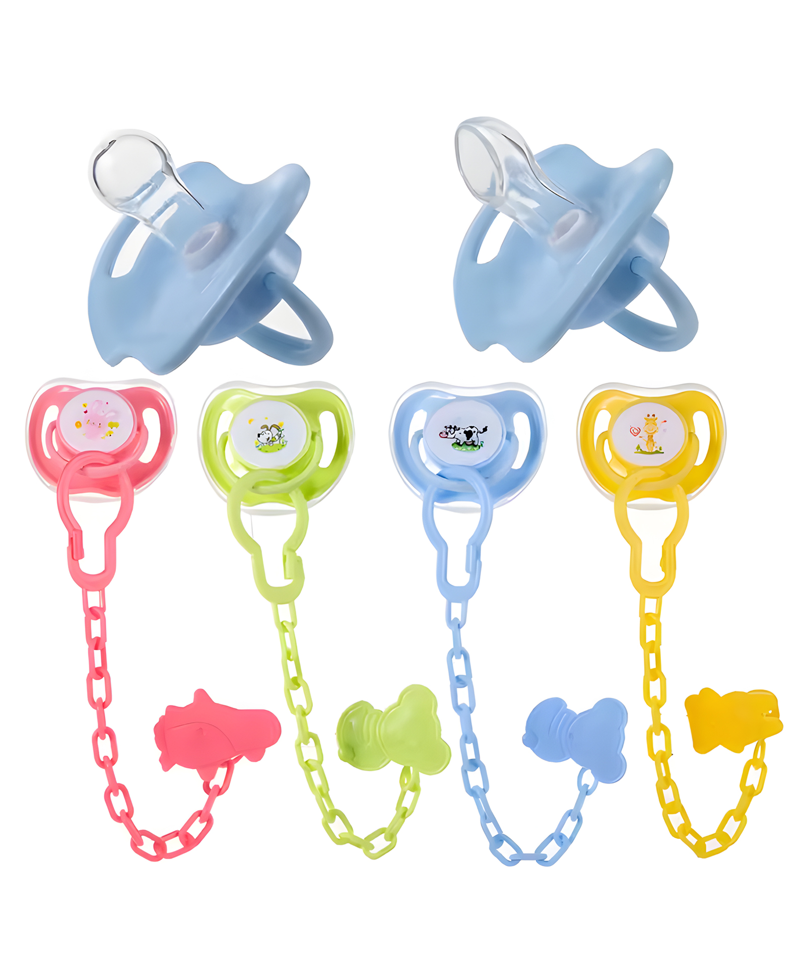 COZY VIBES Soothing Pacifiers Made Silicone Material Without Bisphenol A, With Dust Covers And Anti Drop Chains- PACK OF 1 - COLOR MAY VARY-picture-11