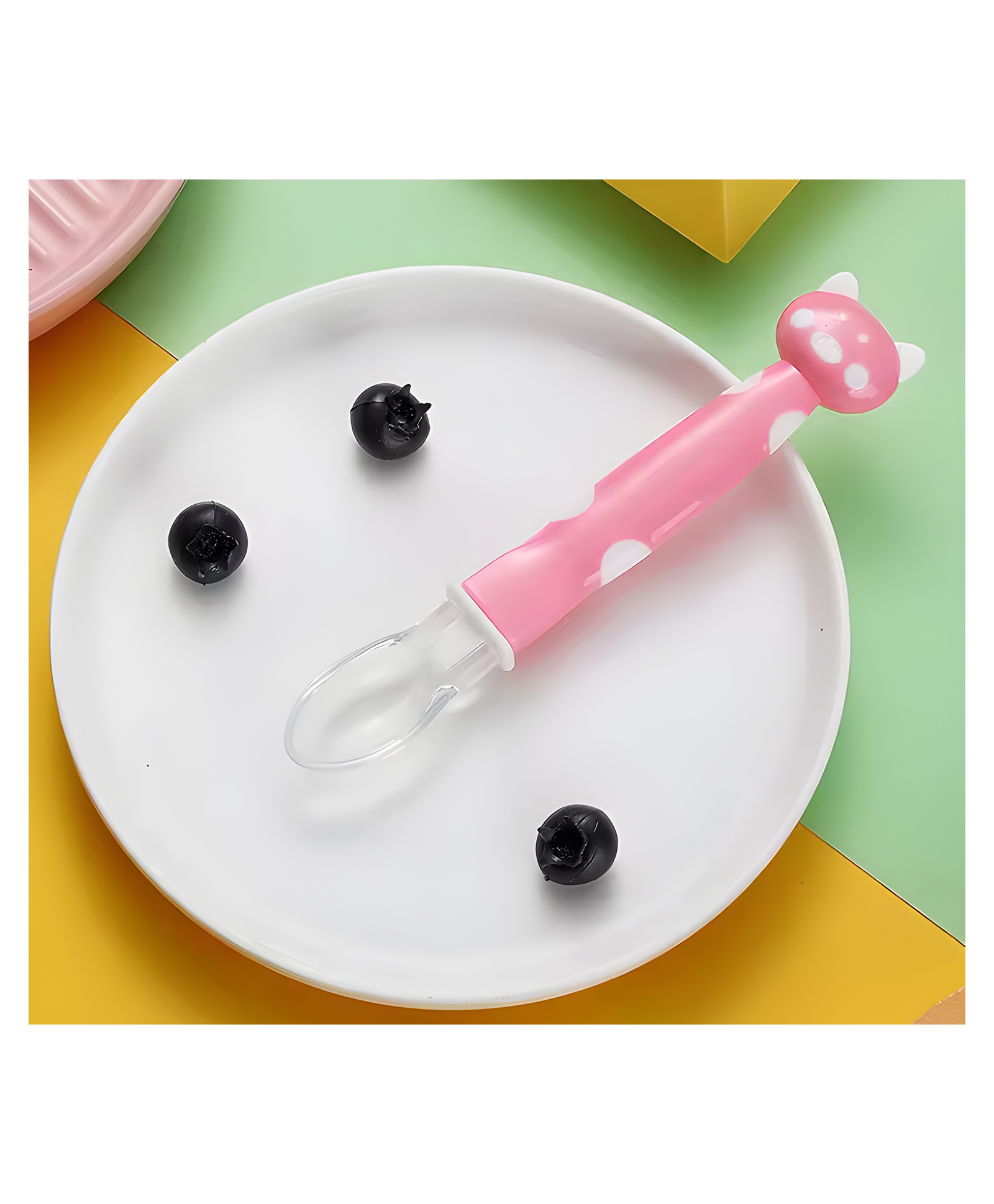 Cozy Vibes Baby Silicone Spoon Baby Feeding Tableware Soft Head Spoon Cartoon Food Soup Spoon- Pack of 1- Color May Vary-image-46