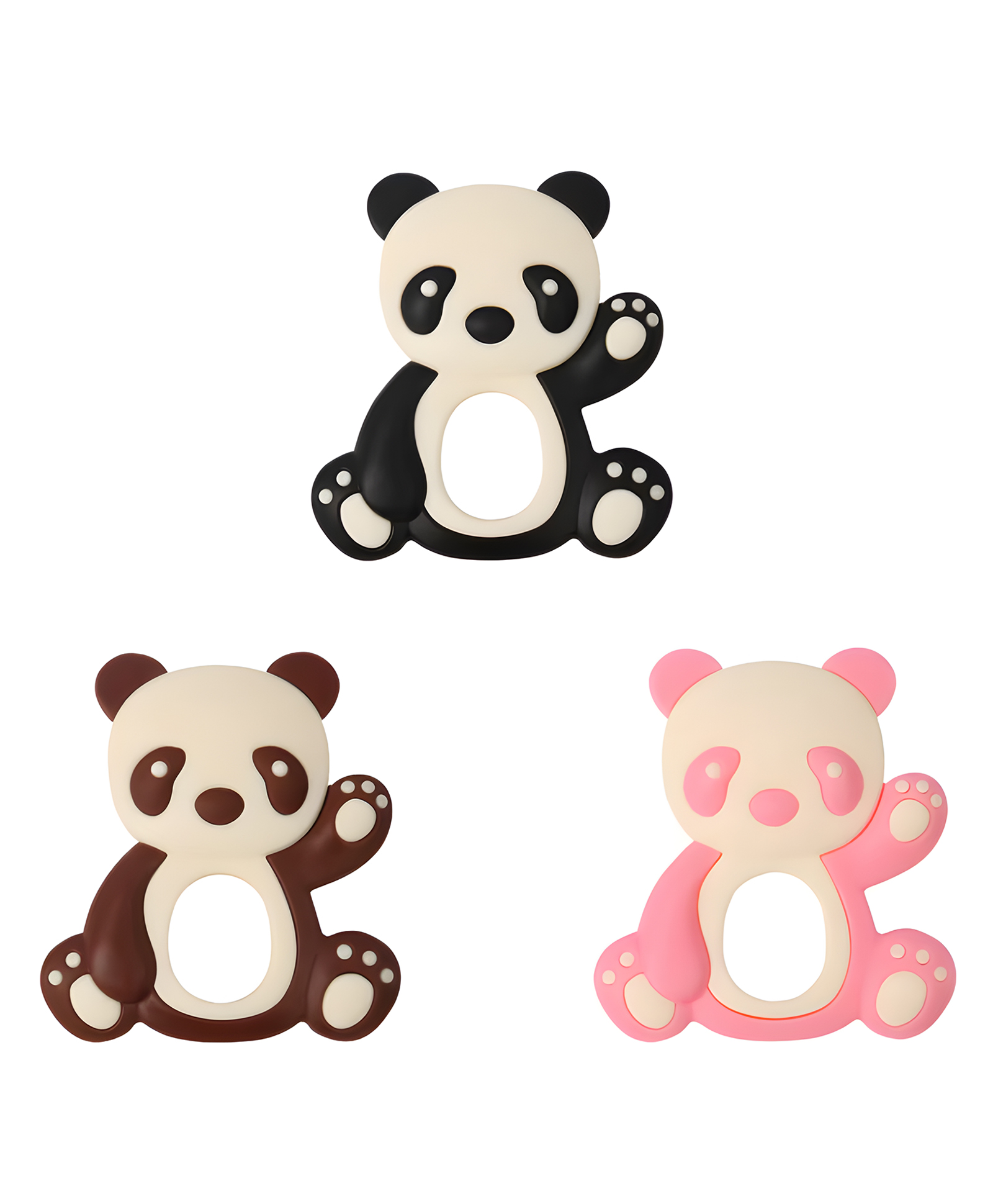 COZY VIBES Panda Teether Ring Panda Baby Pacifier New Born Baby Products Bpa Free Silicone PACK OF 1- COLOR MAY VARY-picture-12