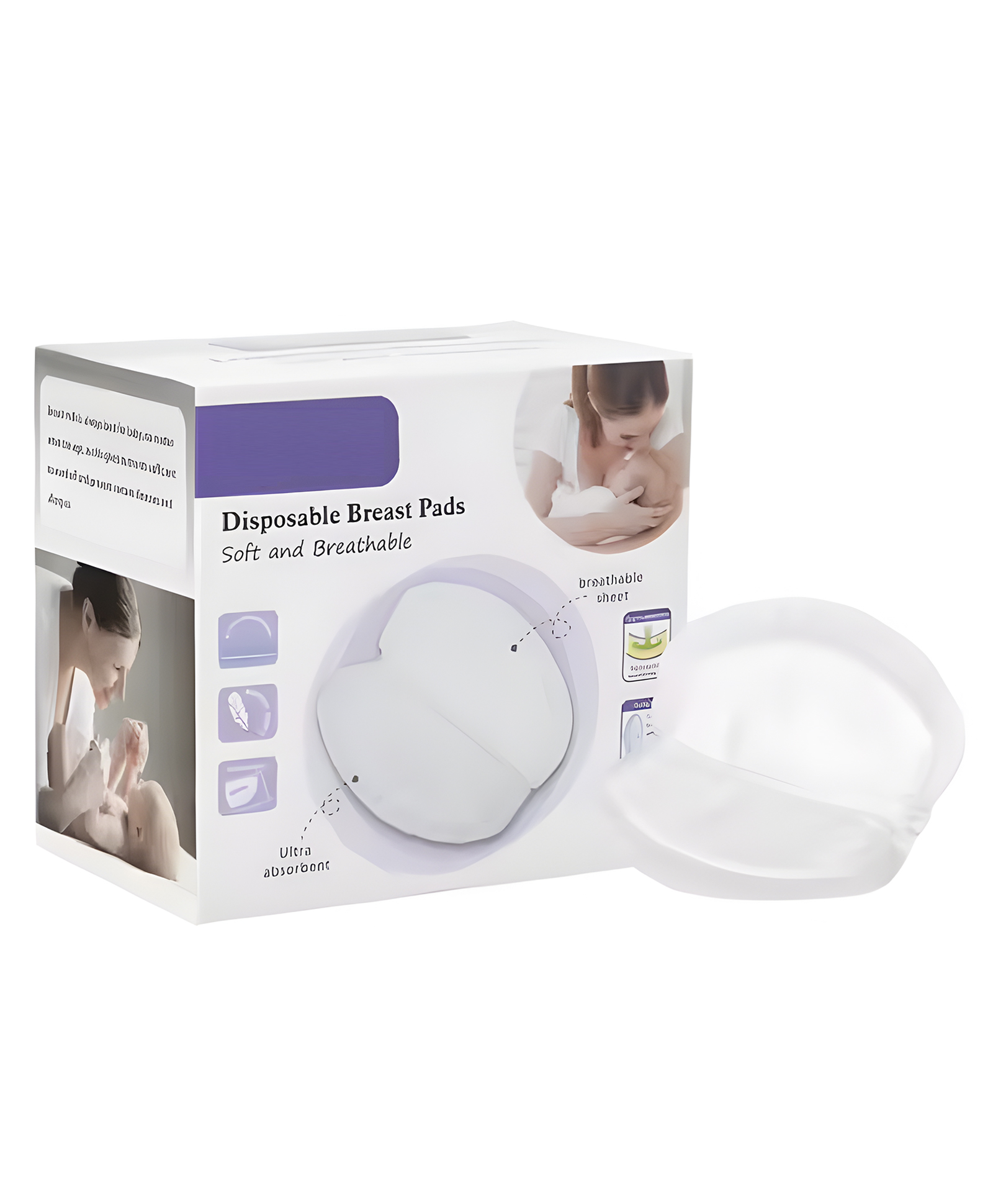 Cozy Vibes Breast Feeding Pads Nursing Breast Pads Protective Disposable Breast Pads- Pack of 1- Color May Vary-image-2