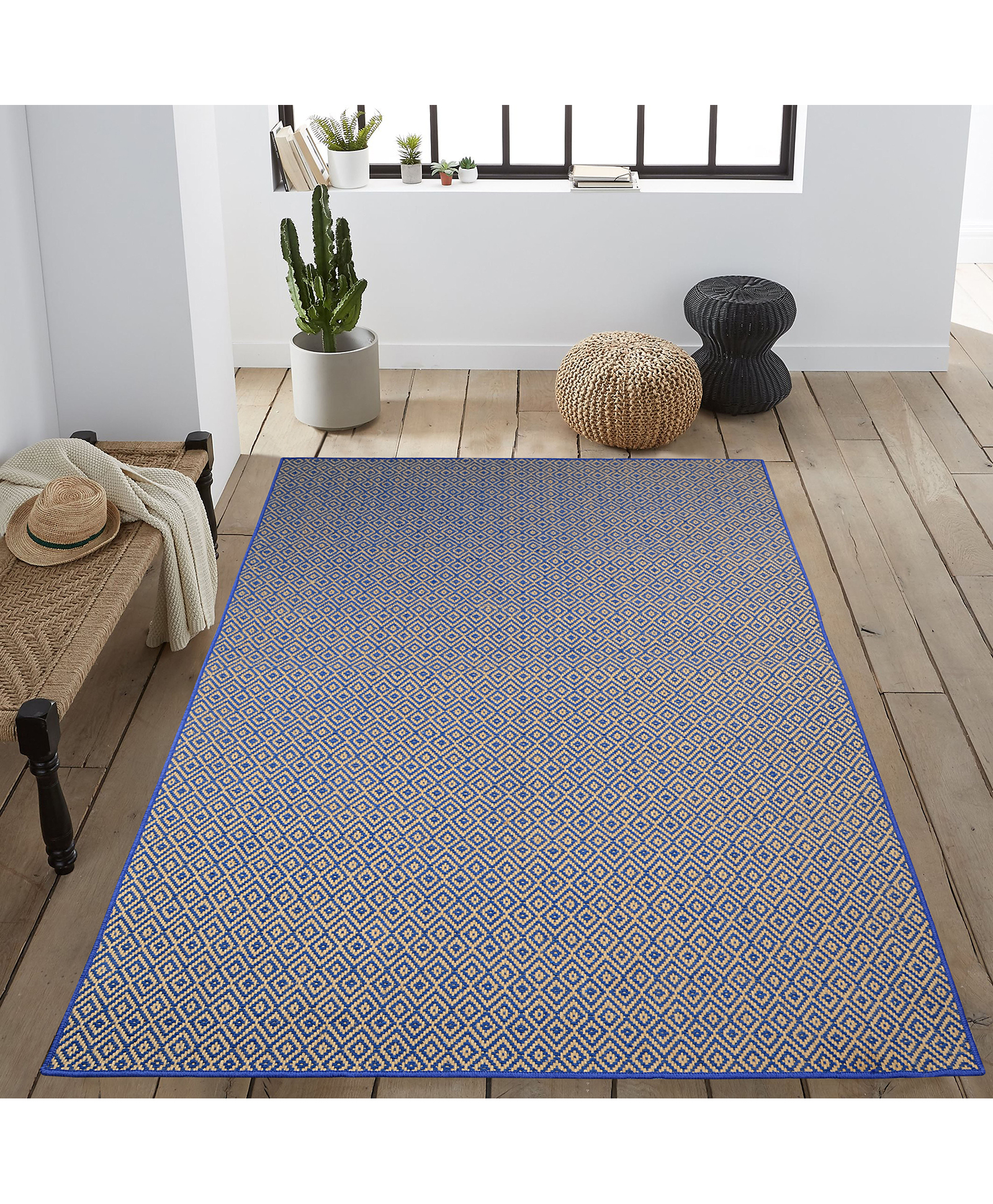 Saral Home Modern Carpet (Blue, Cotton Jute, 150 X 210 cm)-picture-15