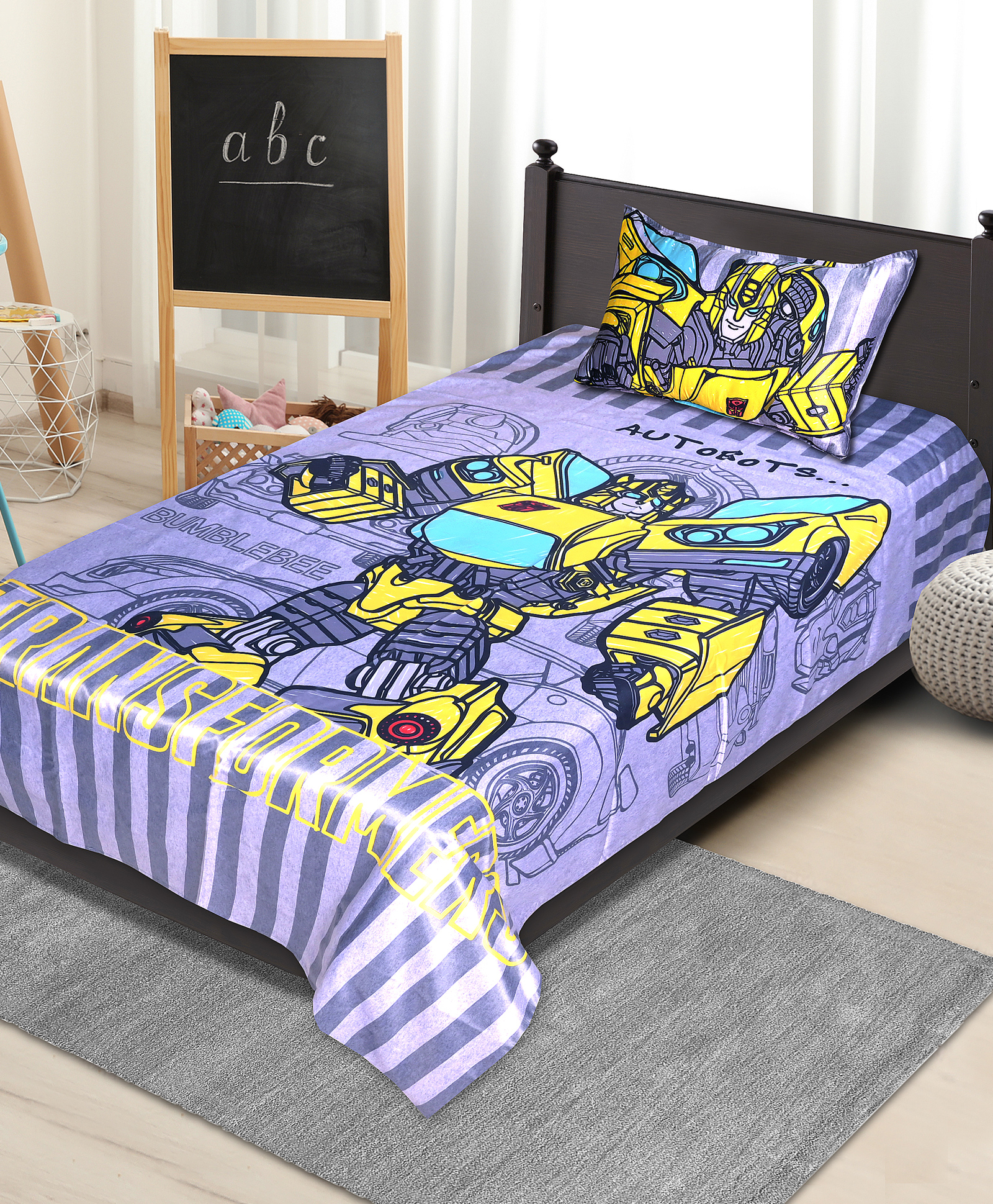 Saral Home Transformer Single Size Bed sheet (60 * 90) with 1 Pillow-image-32