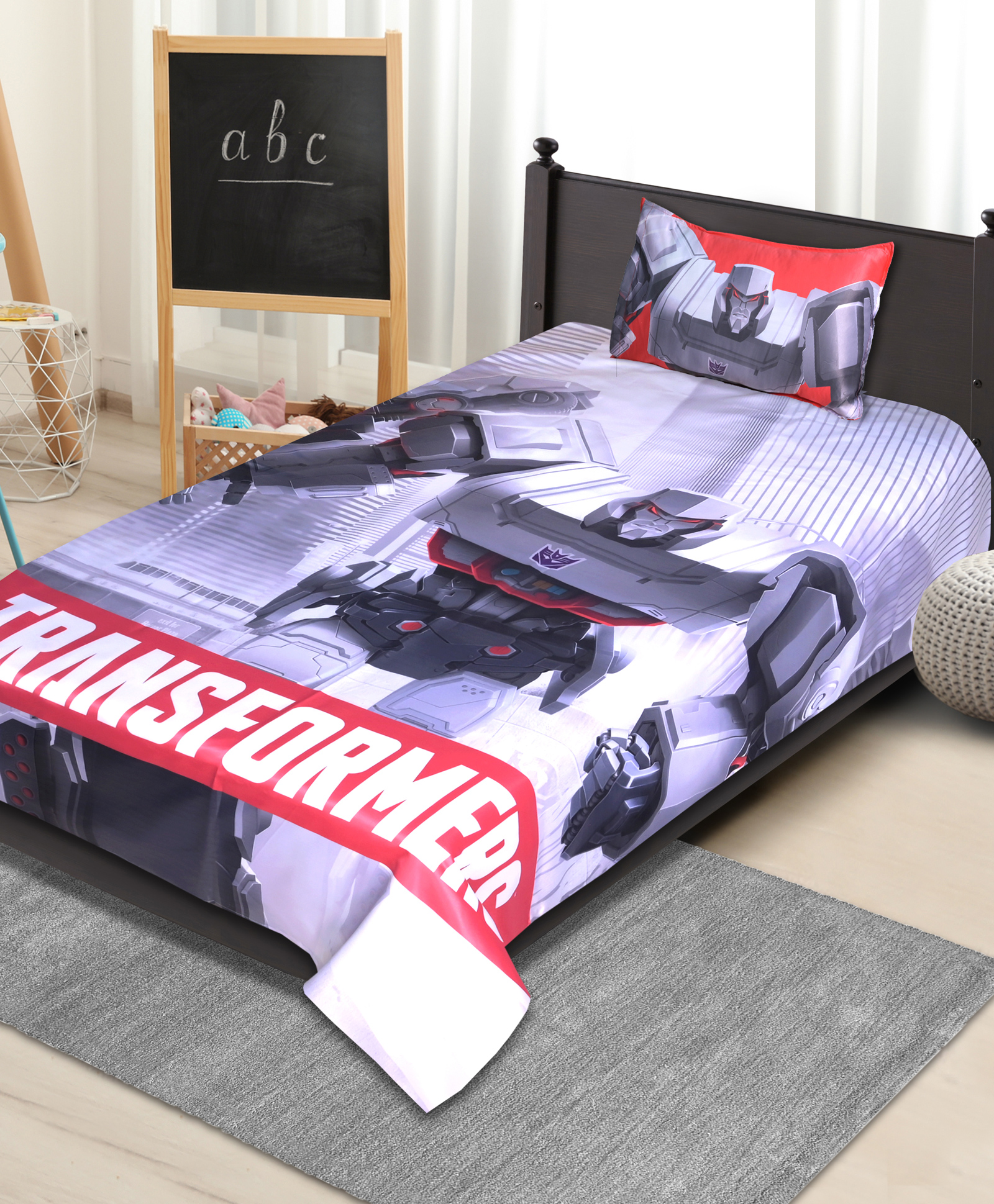Transformer Single Size Bed Sheet (60 * 90) with 1 Pillow-image-2