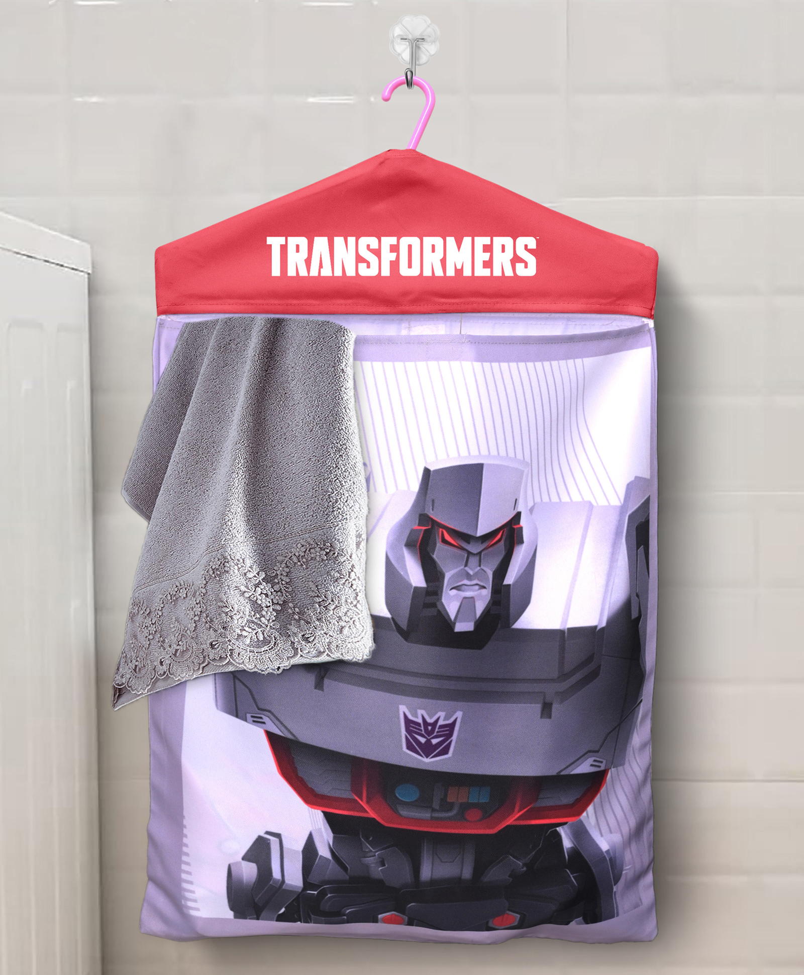 Saral Home Door-Hanging Printed Laundry Hamper Bag space Saving Corner, Small Laundry Basket Dirty Clothes Hamper with Hanger for Apartment, RV, Camper, Cabin, College Dorm Use White.-picture-10