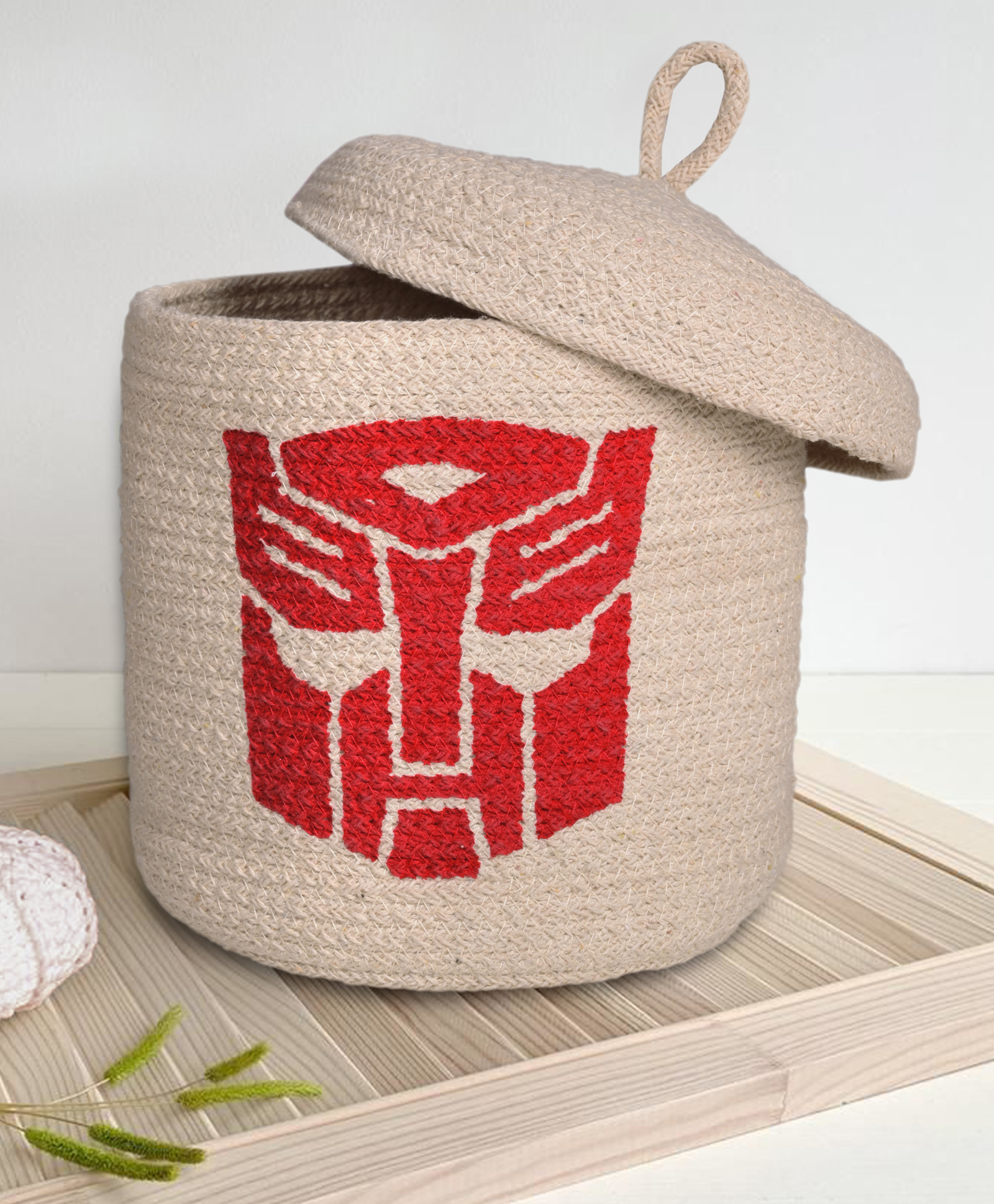 saral home Transformer Round Basket set of 2pc - Cotton Rope Baskets. Woven Baby Shower Basket Bedroom Storage Bakset for Children Corner Plant Basket Indoor,(RED, 12x20 cm & 20x20 cm.)-picture-18