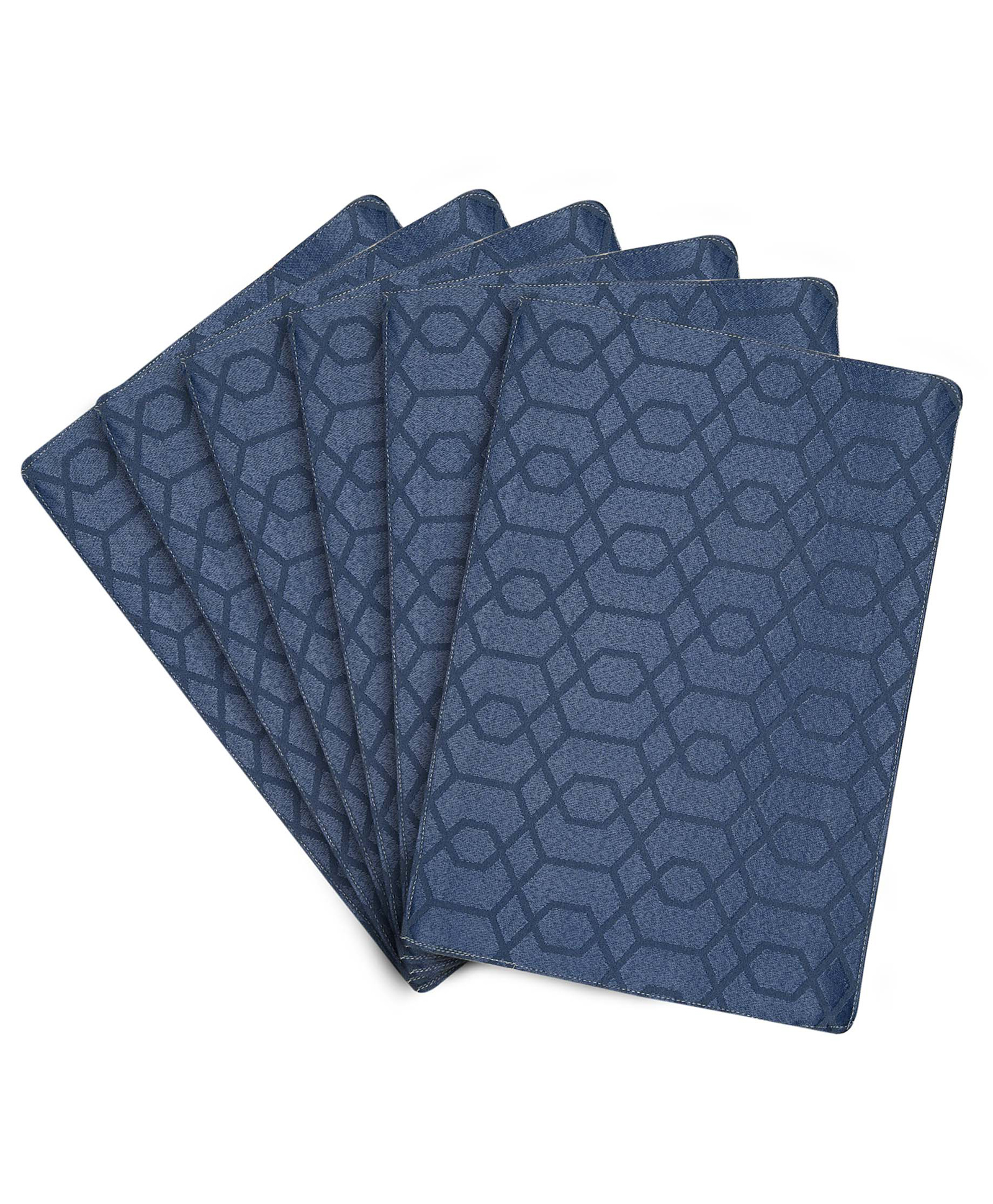 Saral Home Cotton 6 Pieces Table Mat -34x45 cm, Blue-image-9