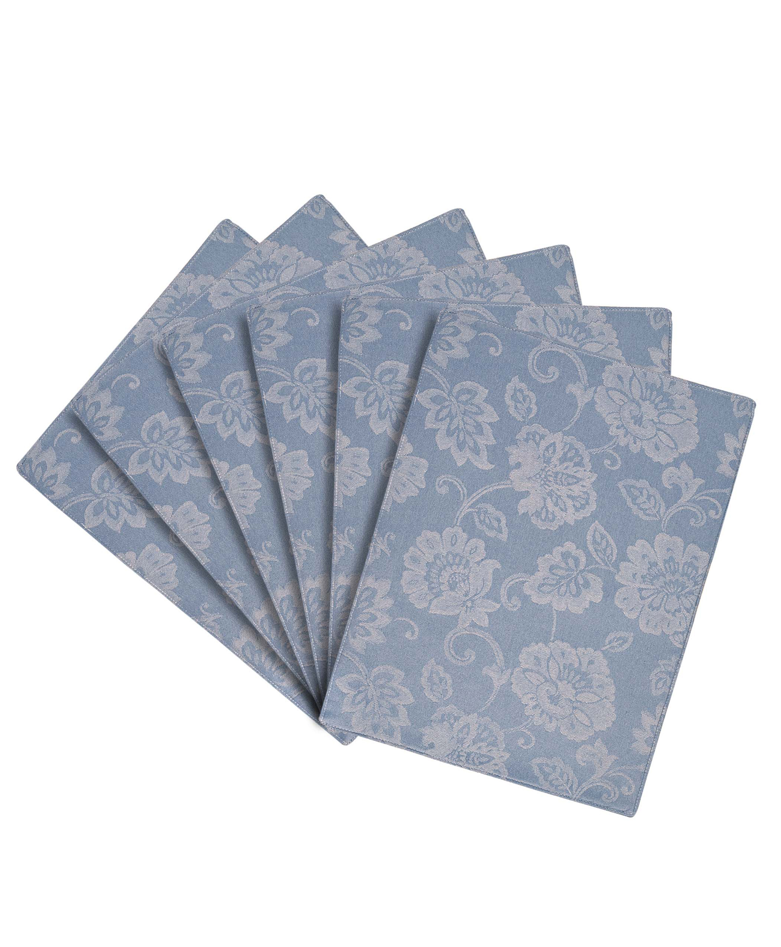 Saral Home Cotton 6 Pieces Table Mat -34x45 cm, Grey-image-12