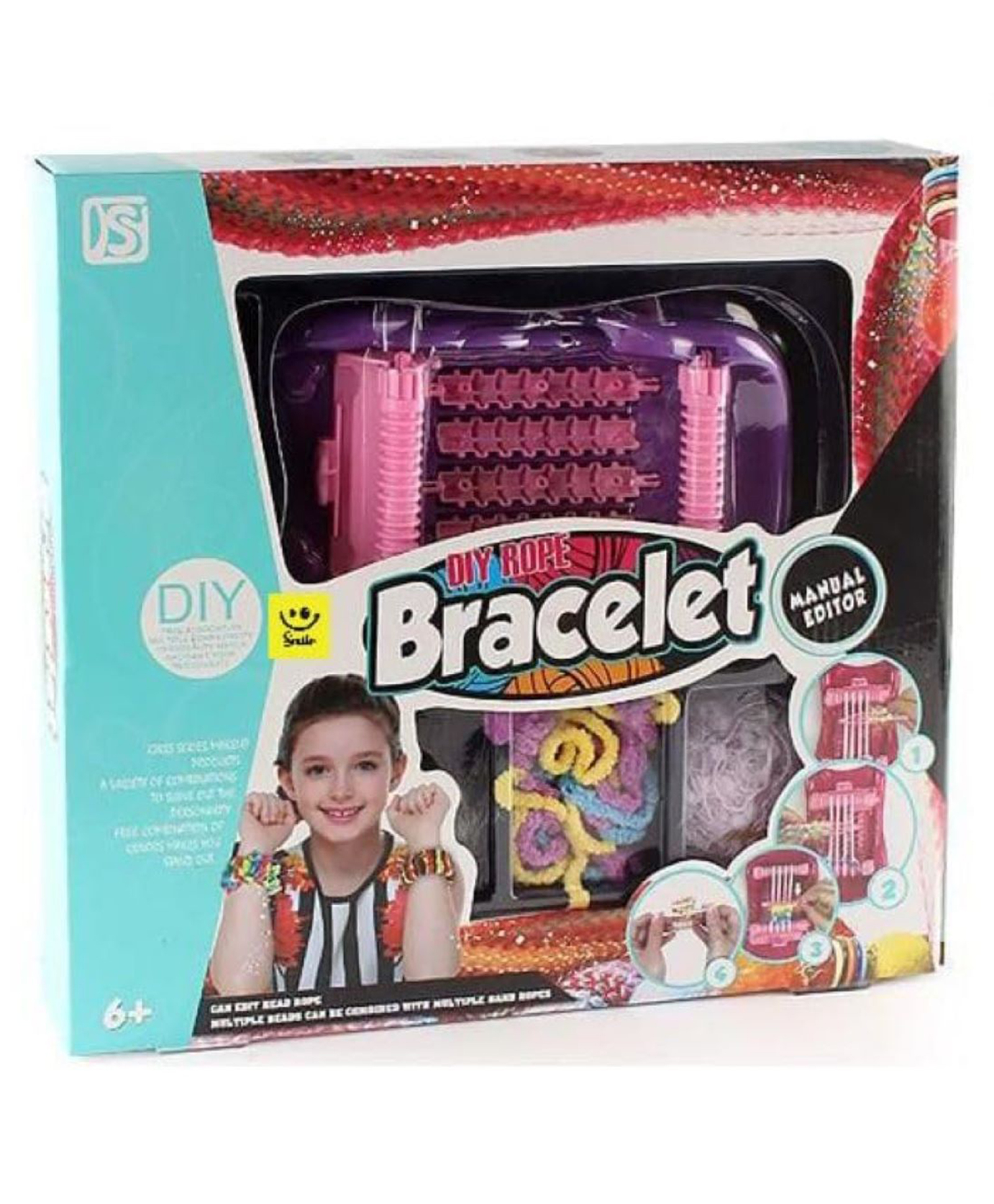 Kunya DIY Rope Bracelet Creative Rainbow Rubber Loom Bands Kit and Friendship Bracelet Making with Looms Toys for Kids Charms, Hooks, Beads, Crochet, Loom, Clips Accessories Craft Set (Multicolor)-image-16