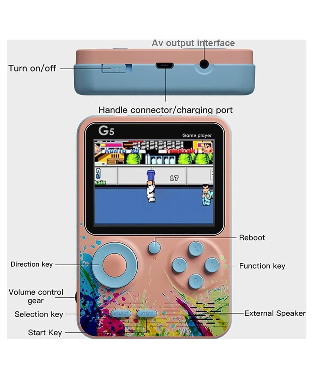 Handheld Game Video Game Console 500 Retro Games Support Connecting TV Game for Kids-image-1