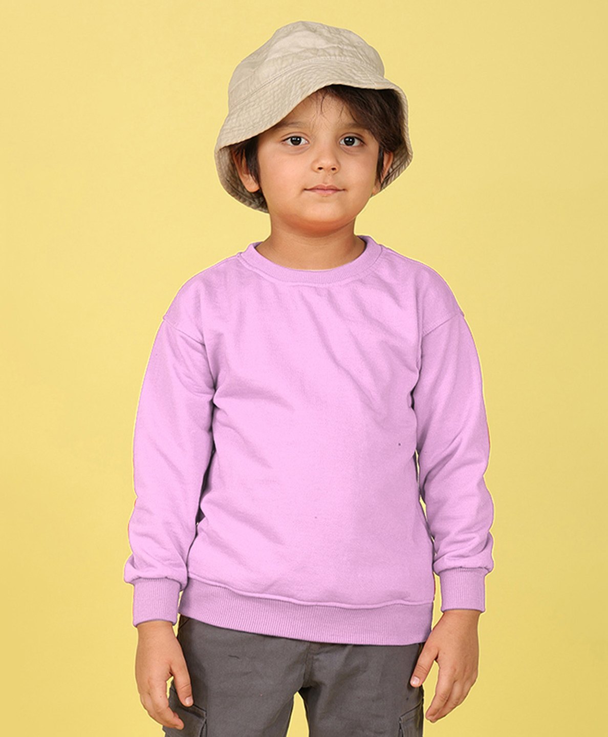 NUSYL Fleece Full Sleeves Solid Oversized Sweatshirt - Lilac-picture-18