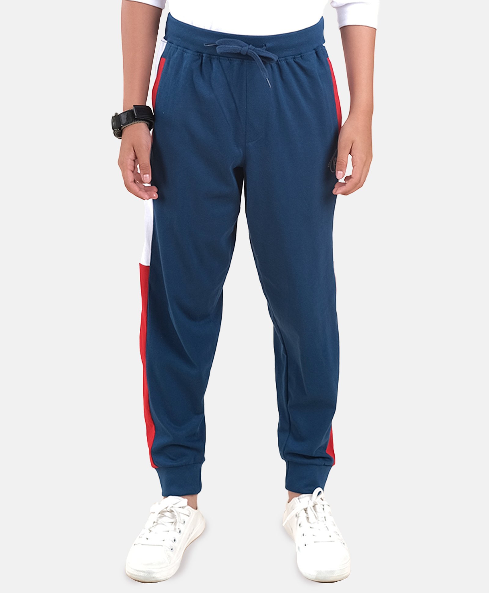 Kiddopanti Cotton Solid Track Pants - Teal Blue-image-18