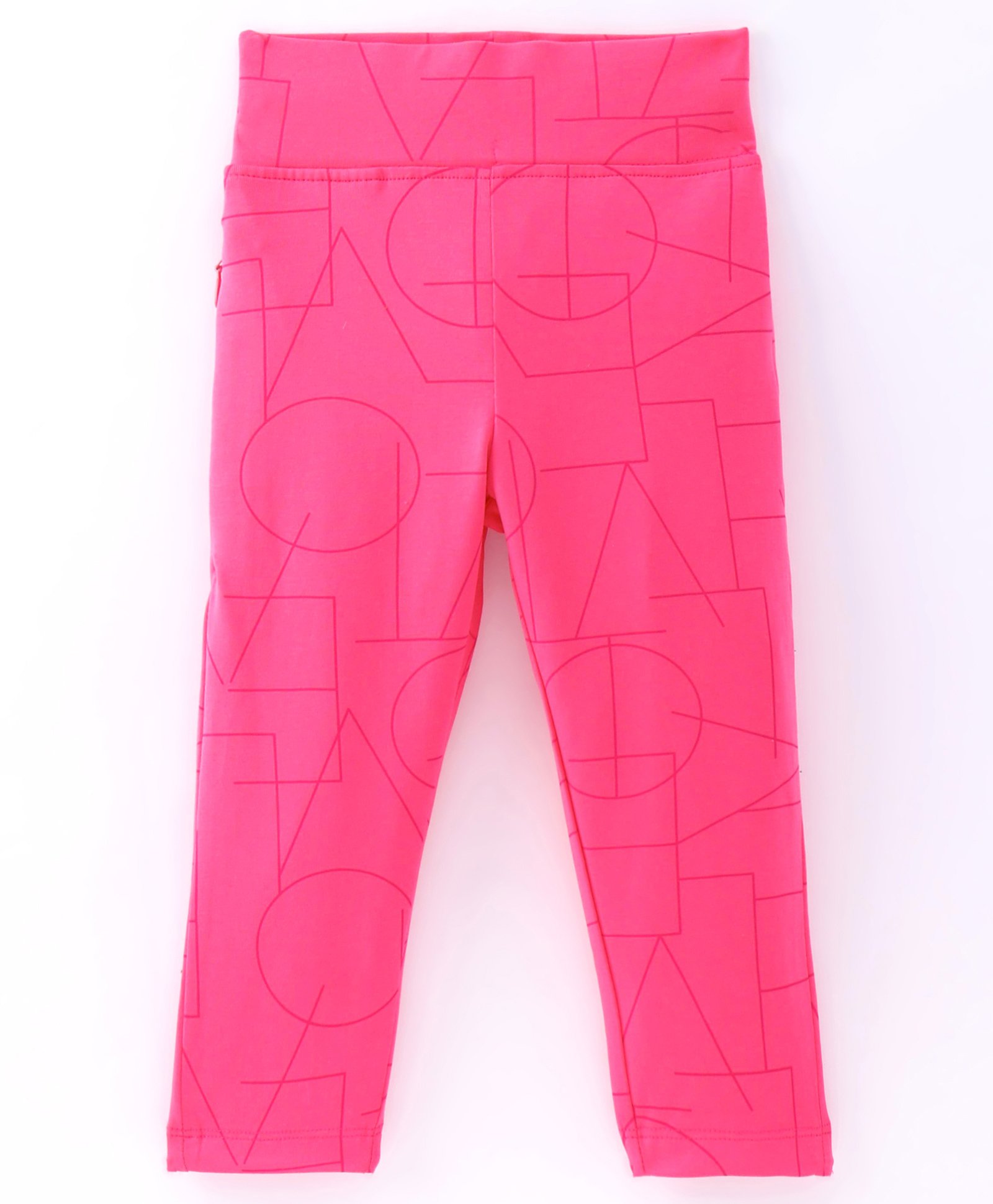 Doreme  Single Jersey Knit Full Length Leggings with Abstract Print - Pink-image-37