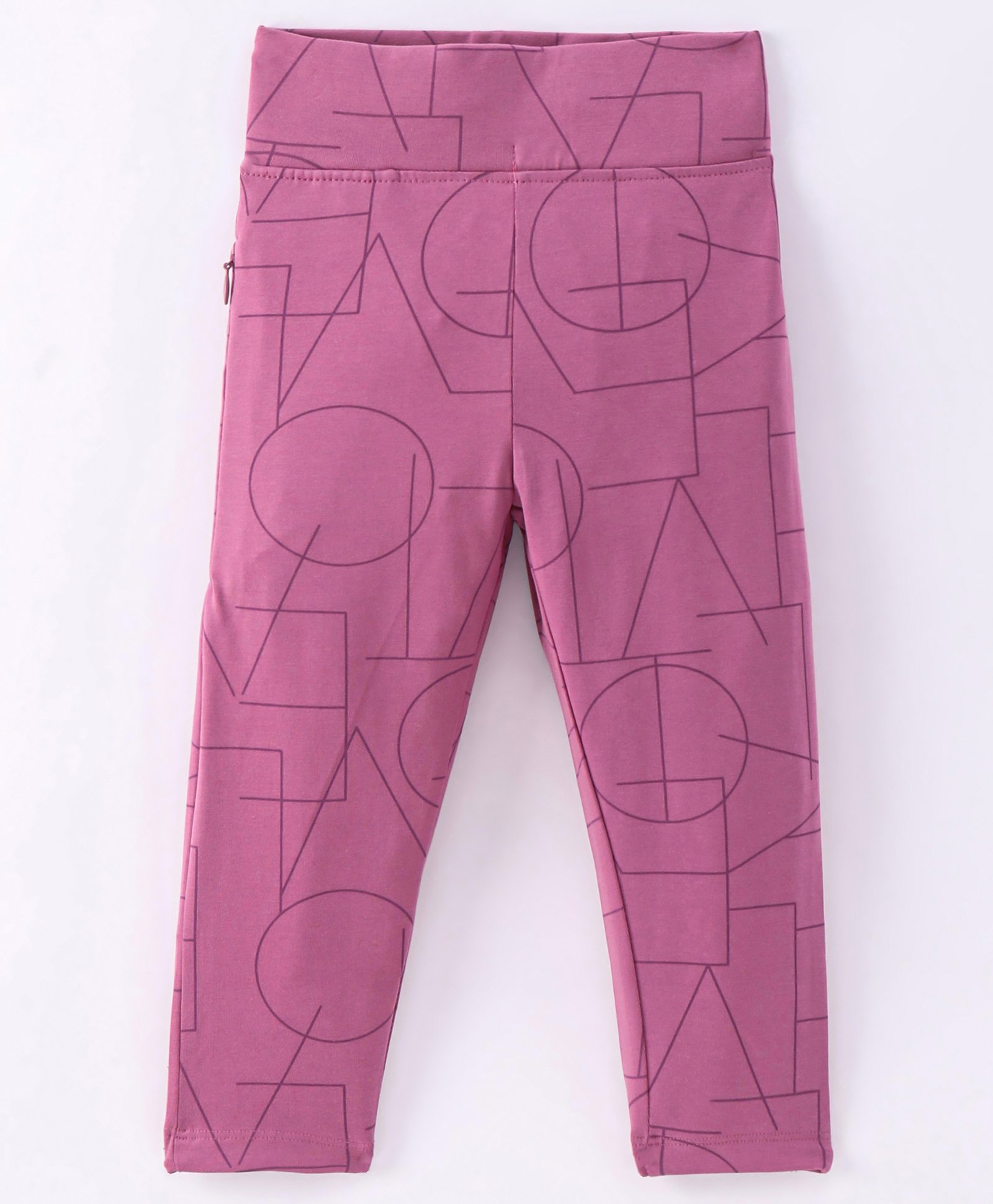 Doreme  Single Jersey Knit Full Length Leggings with Abstract Print - Mauve-picture-31