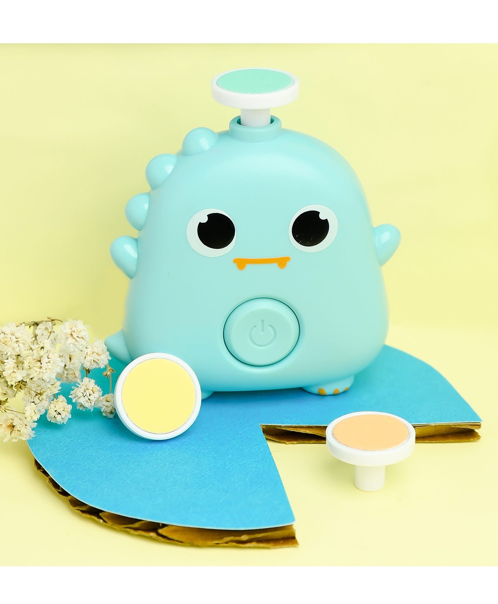 THE LITTLE LOOKERS Electric Baby Nail Trimmer I Newborn Nail Clipper with 3 Interchangeable Grinding Heads for Newborns/Infants/Toddlers/Kids/Adults (Dino-Blue)-image-35
