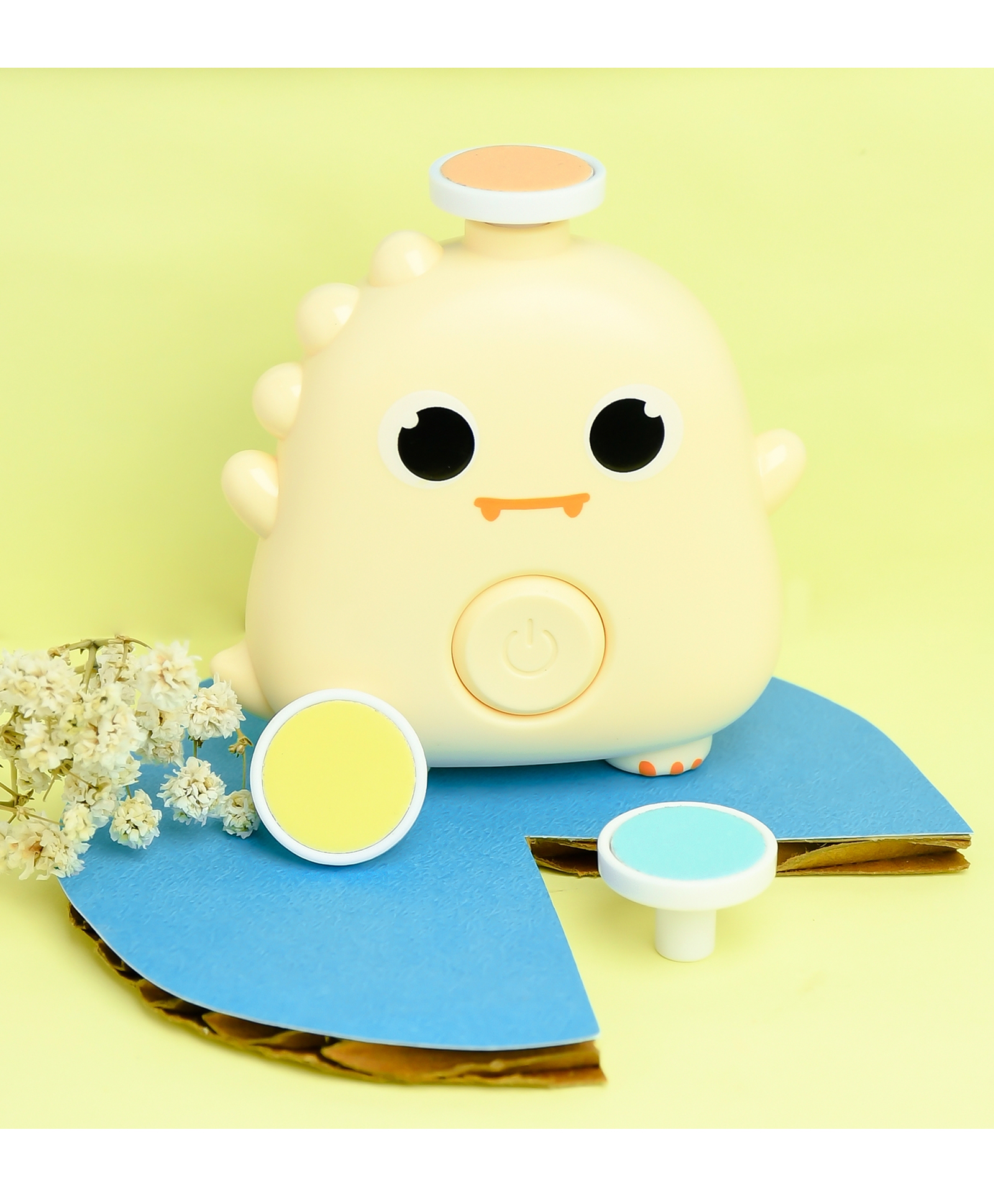 THE LITTLE LOOKERS Electric Baby Nail Trimmer I Newborn Nail Clipper with 3 Interchangeable Grinding Heads for Newborns/Infants/Toddlers/Kids/Adults (Dino-Cream)-image-12