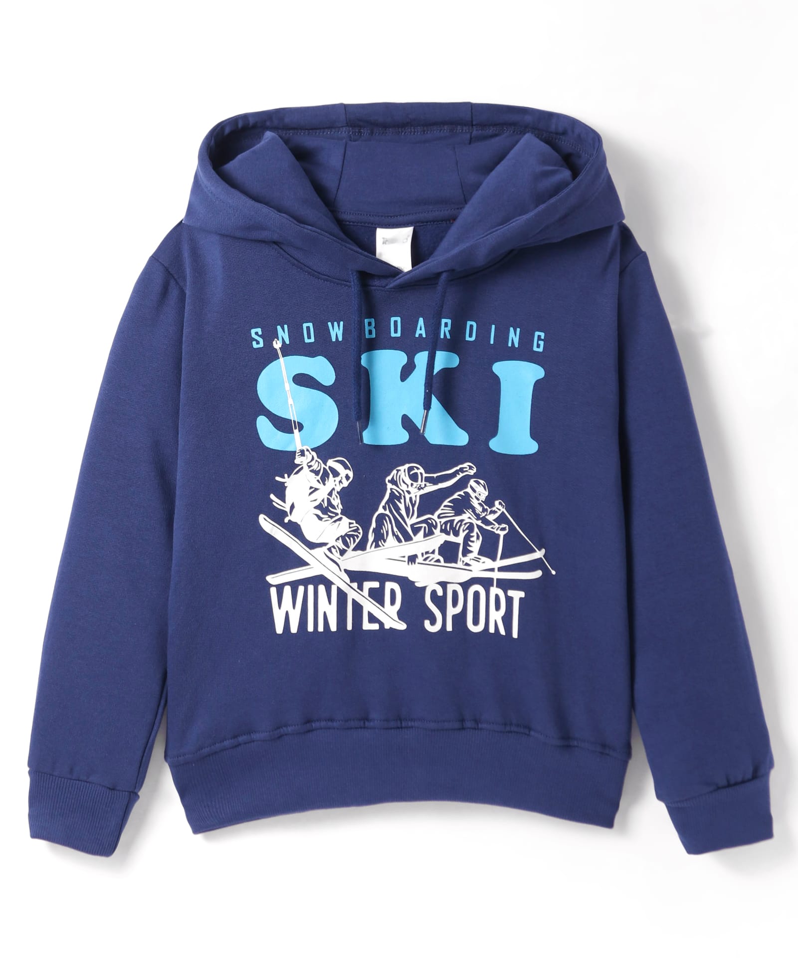 Taeko Fleece Knit Full Sleeves Sweatshirt with Text Print - Blue-picture-21