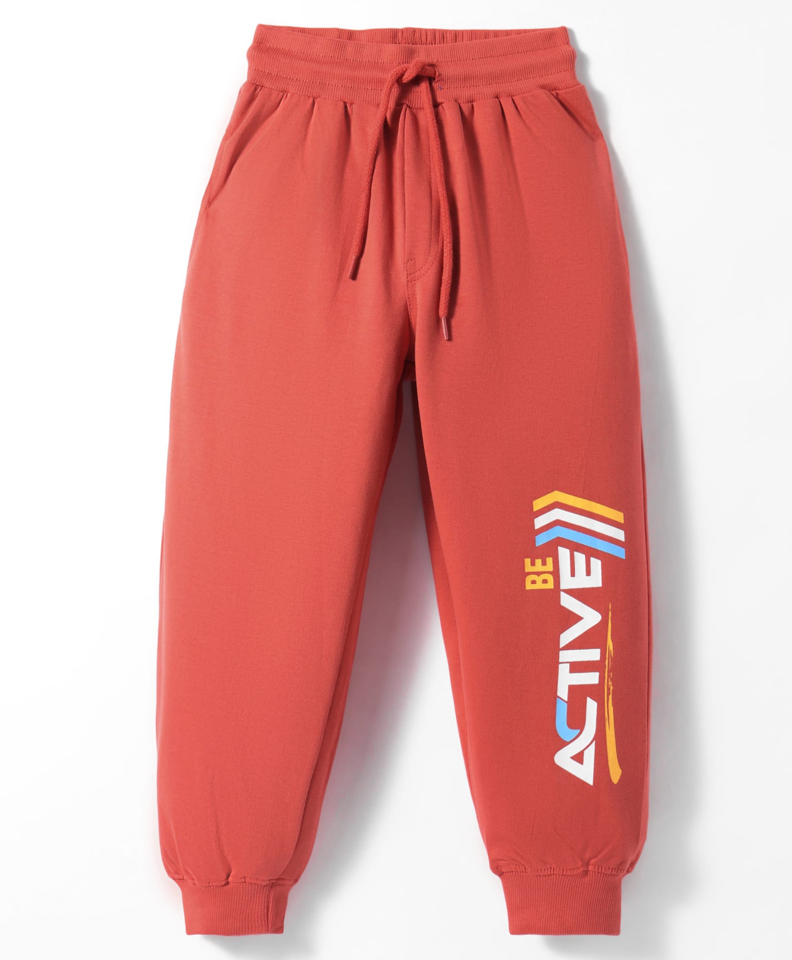 Taeko Looper Full Length Track Pants with Sport Text Print - Rust Orange-image-39