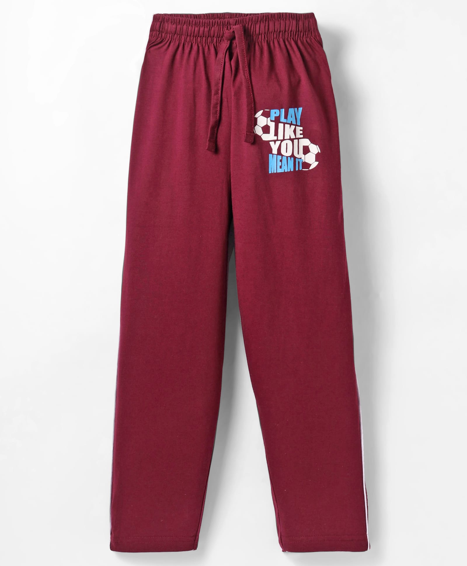 Taeko Single Jersey Knit Full Length Lounge Pant With Text Print - Wine-picture-32