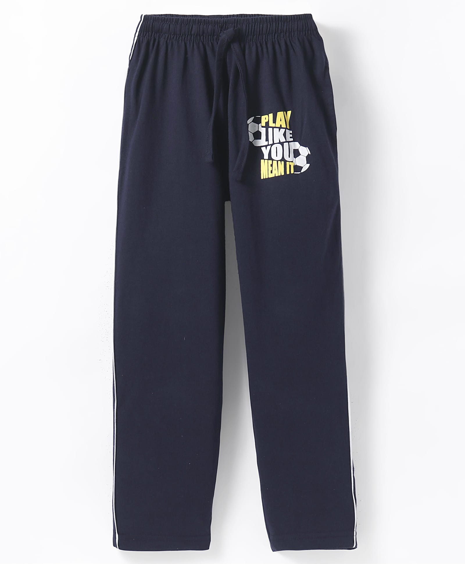 Taeko Single Jersey Knit Full Length Lounge Pant With Text Print - Navy-image-48
