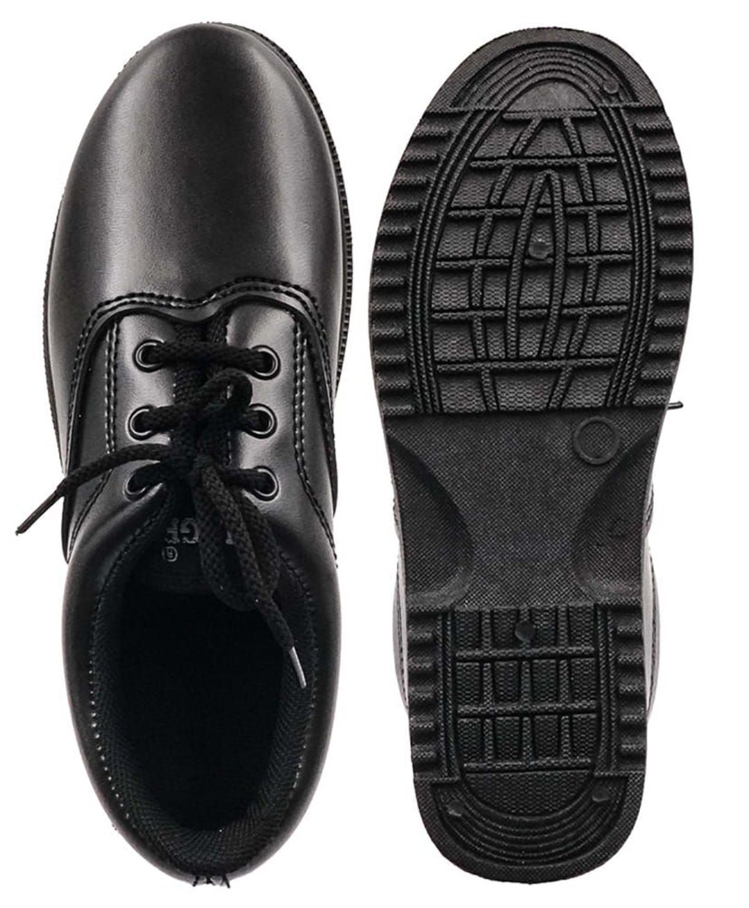 Priaansha Kids Lace Up School Shoes - Black