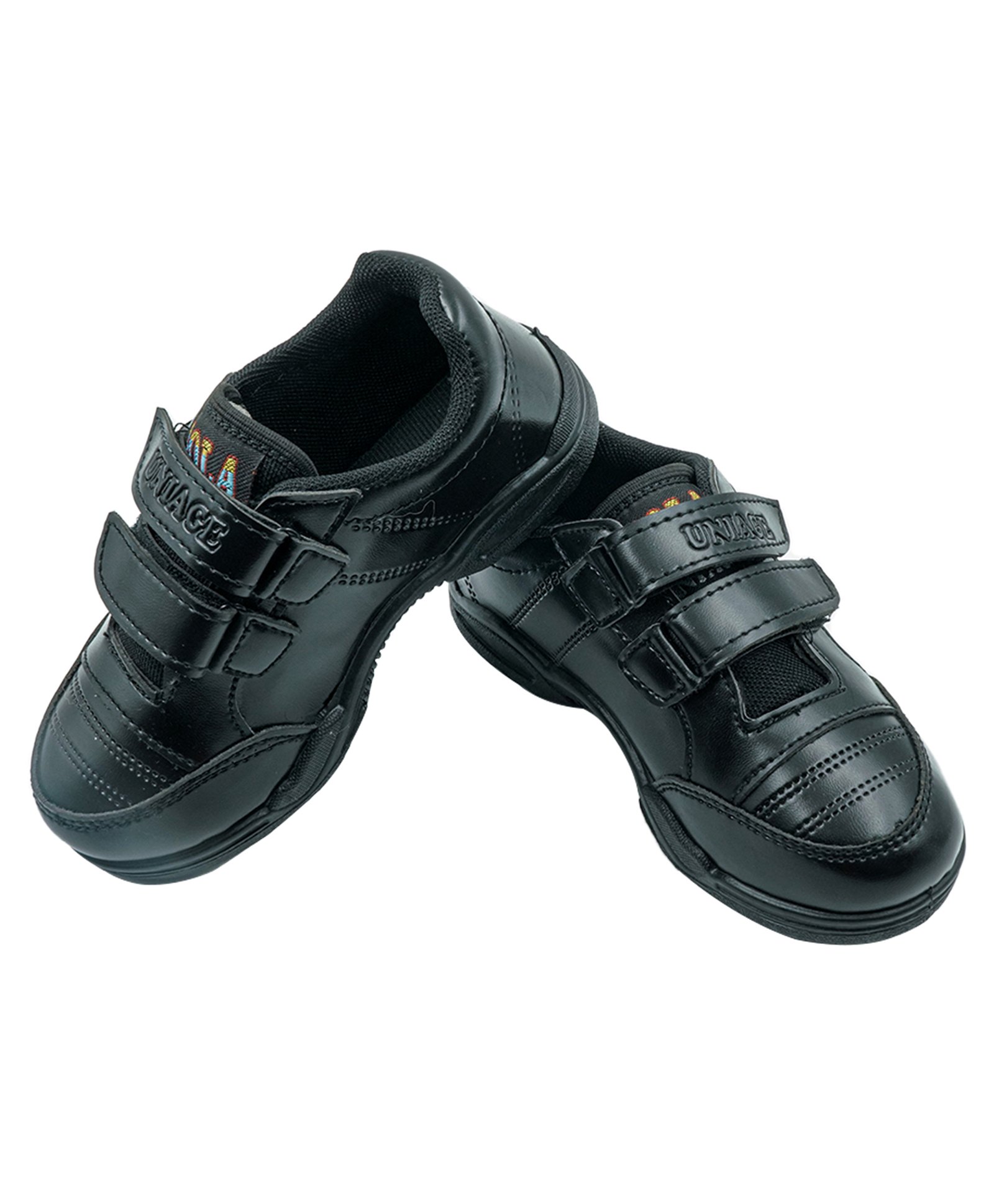 Priaansha Kids Uniage Text Detailed Velcro Closure Shoes - Black
