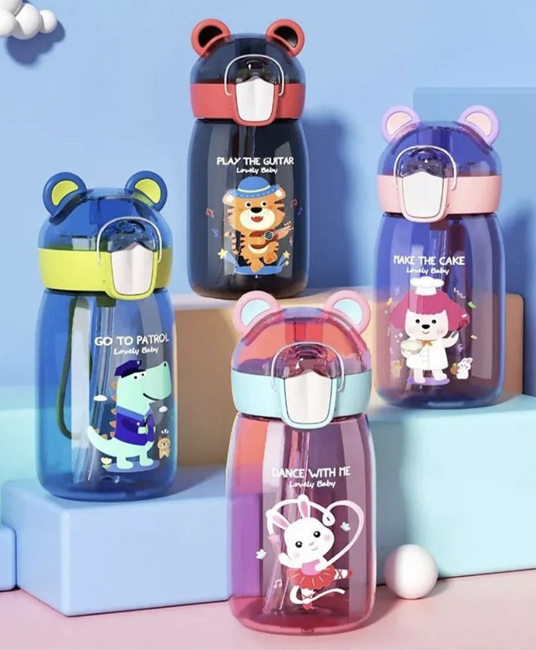 ARCADE TOYS Cute Animal Printed Water Bottle for Kids(400 ml) - Colour may vary-picture-19