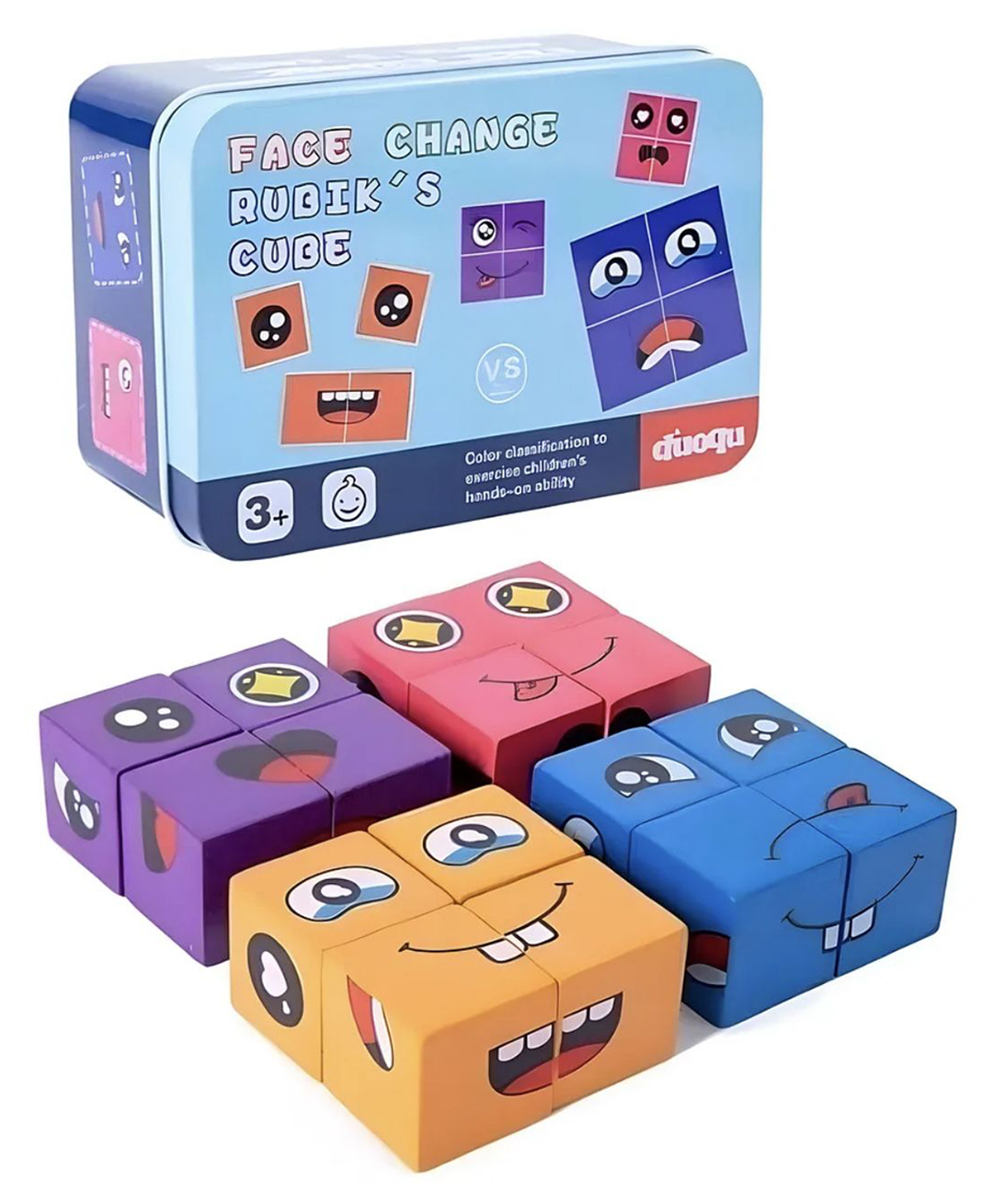 ARCADE TOYS Wooden Face Change Rubic's Cube Blocks Puzzle for Kids - Colour may vary-picture-40