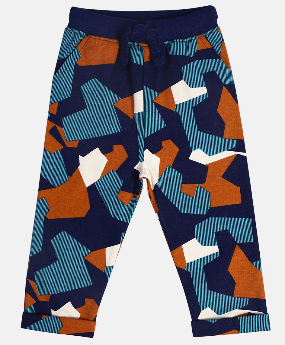 MINI KLUB Cotton Full Length Abstract Printed Pant - Multi Colour-picture-27