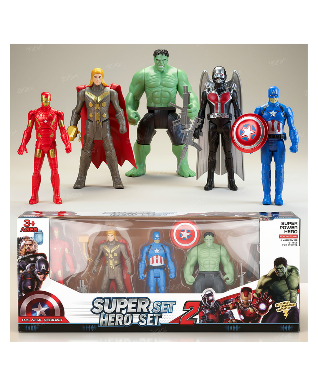 fiddlerz Toysire Avengers Toy Set of 5 Marvel Super Hero Characters Action Figure Play Set Captain America, Hulk, Spider Man, Iron Man and Thanos-picture-34