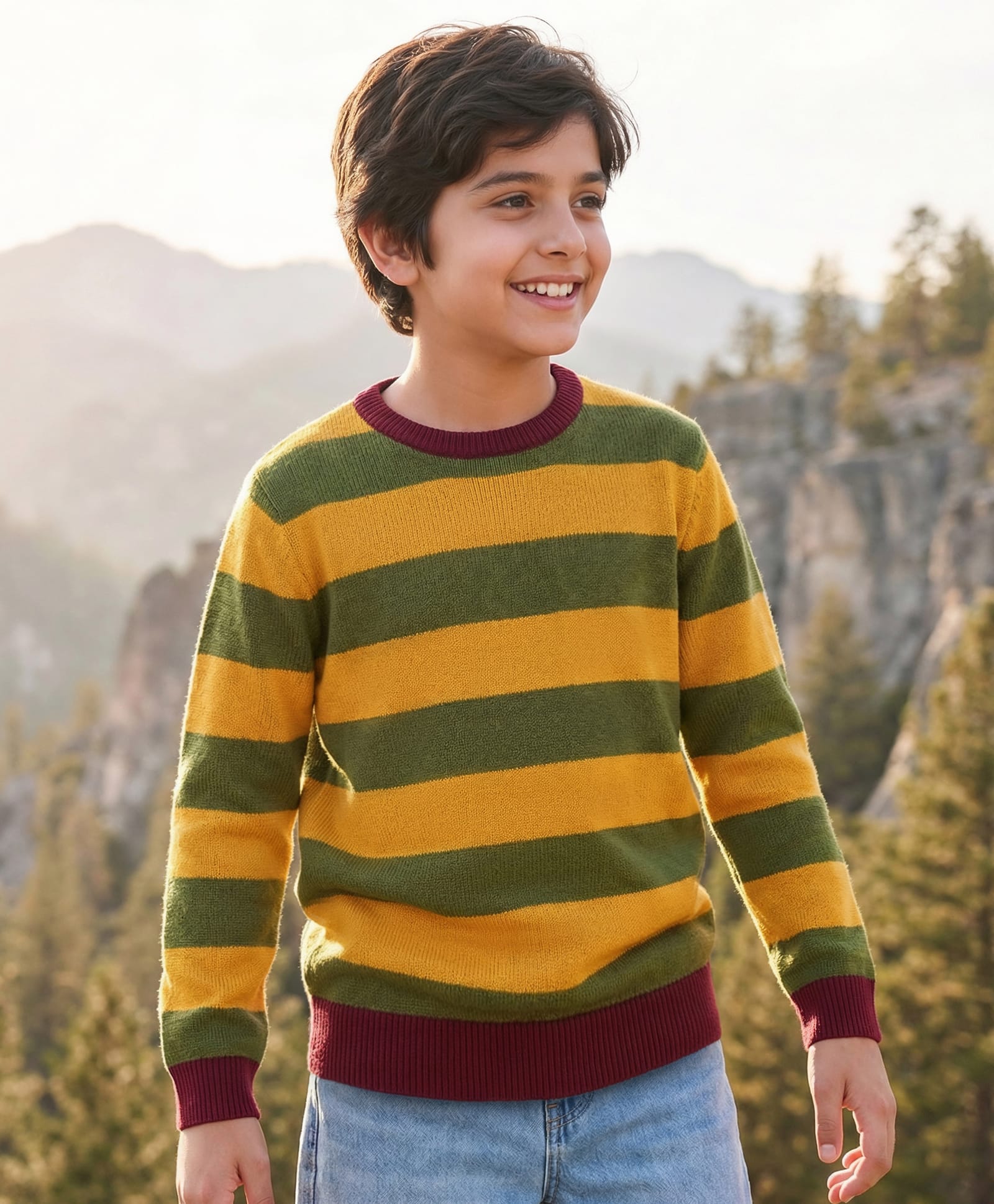 Pine Kids Knitted Full Sleeves Striped Pullover - Multicolor-picture-25