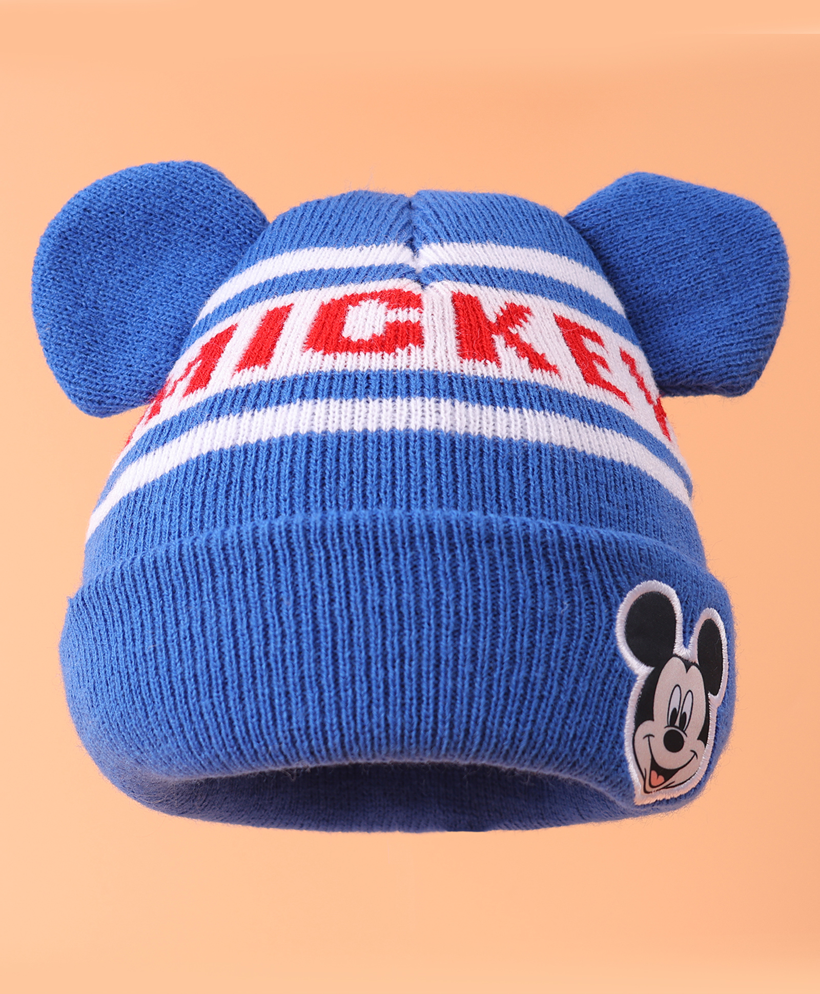 Babyhug Woollen Cap with Mickey Mouse Design Blue - Diameter 11.5 cm-image-6