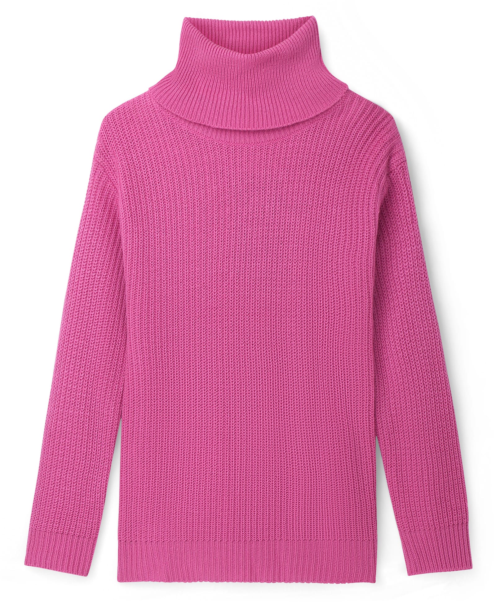 Pine Kids Knitted Full Sleeves Solid Colour Turtle Neck Pullover Sweater - Dark Pink-picture-26