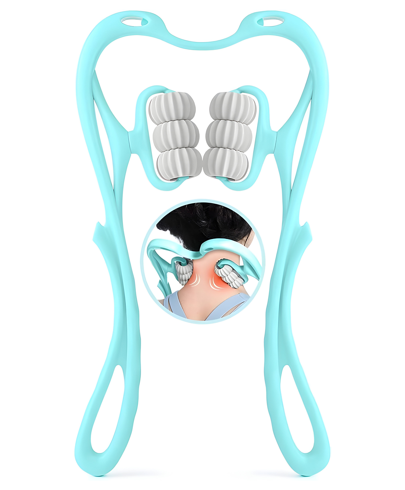 COZY VIBES Neck Massager, Trigger Point Roller Massager for Pain Relief deep Tissue Handheld Shoulder Massager Tool with 6 Balls Massage Point Suitable for Legs Waist Neck and Shoulder Relaxer - Pack of 1 - Color May Vary-image-1