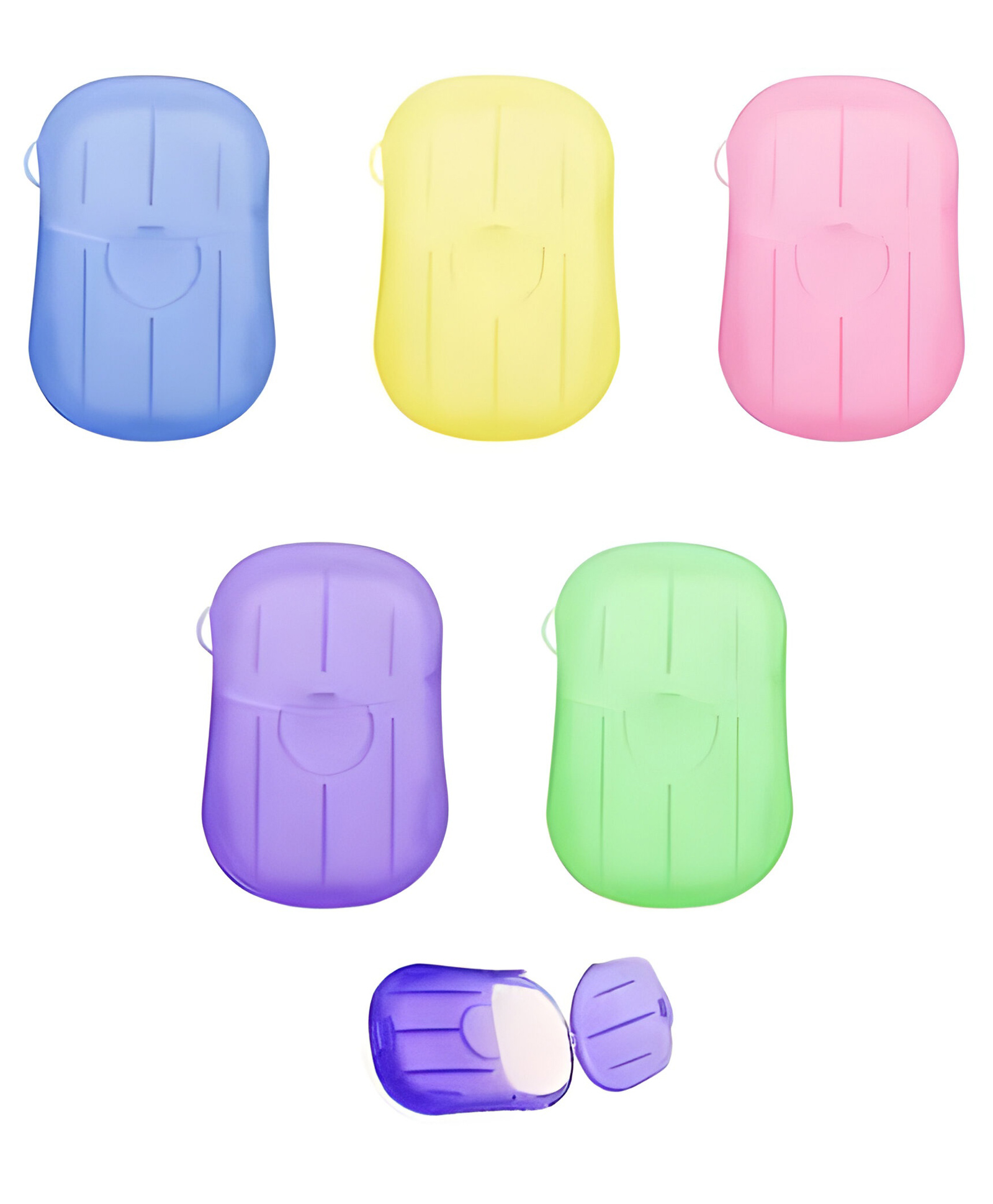 COZY VIBES Soap Sheets With Storage Box, Boxes Portable Paper Soap, Soap Sheets, Portable Soap Sheet Paper, Travel Soap Sheet Paper, Portable Paper Soap, for Travel And Outing - PACK OF 10 - COLOR MAY VARY-image-2