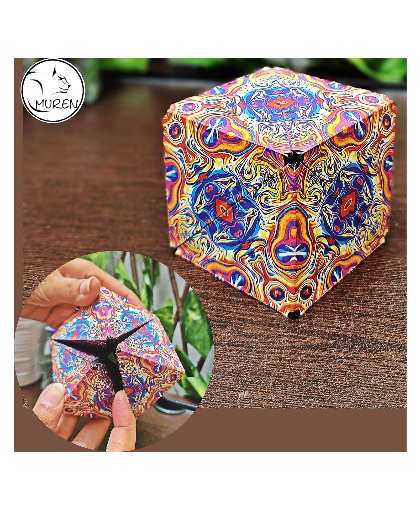 MUREN Shape Shifting Magic Cube 3D 72 shapes Magnetic Cube Variety Changeable Hand Flip Puzzle Toys-Multicolor-image-46