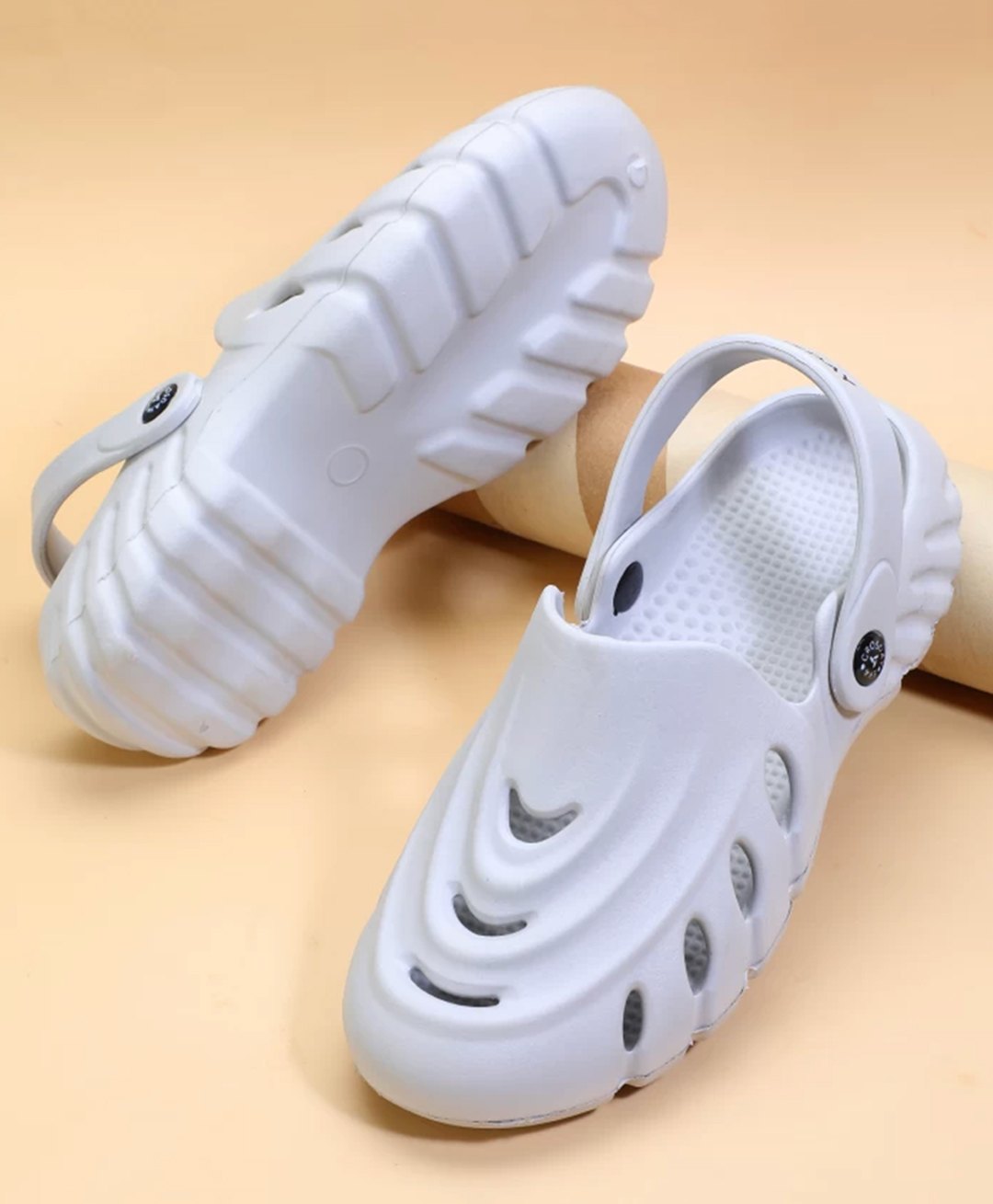Priaansha Kids Wave Designed Clogs - Light Grey-picture-16