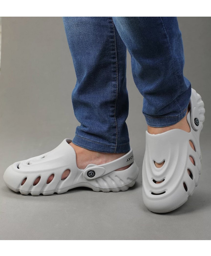 Priaansha Kids Wave Design Detailed Clogs - Light Grey-picture-19
