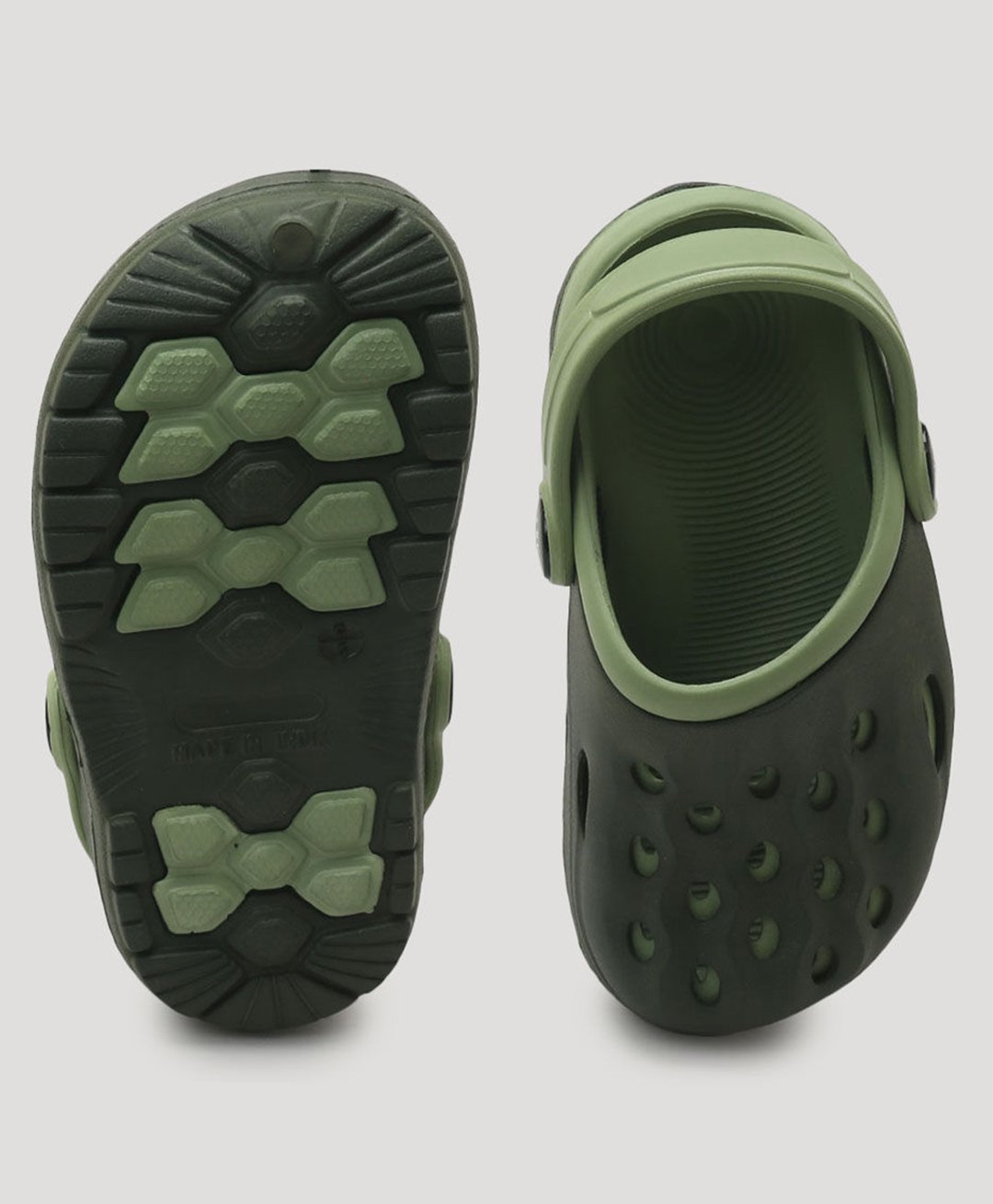 Priaansha Kids Solid Clogs - Green-image-4