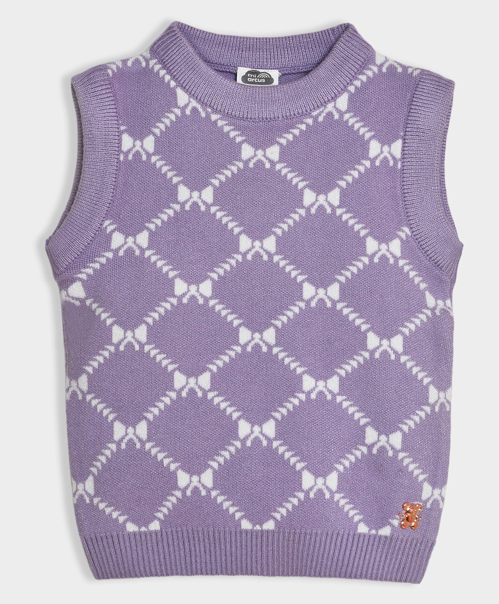 Mi Arcus Sleeveless Criss Cross Designed Sweater - Lavender-image-37