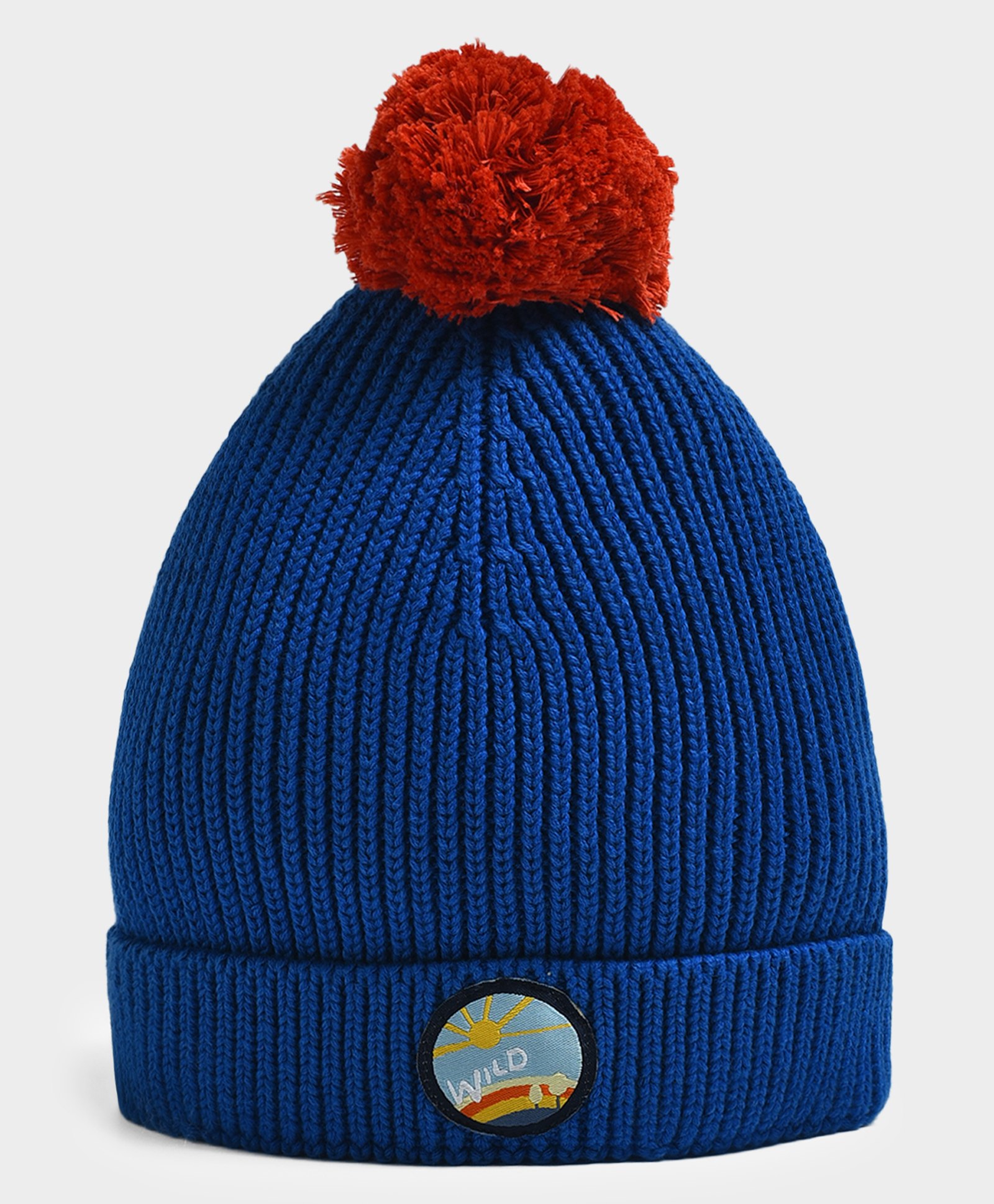 Mi Arcus 100% Cotton Solid Pom Pom With Wild Text Patch Embroidered Cap - Blue-picture-39