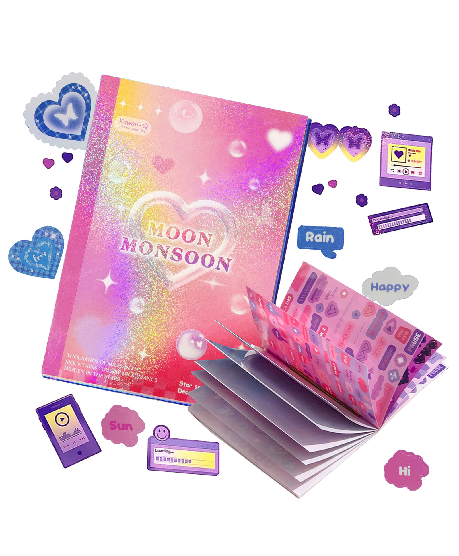 Bunie Moon Monsoon Japanese Style Decorative Stickers Book - 50 Sheets/1200Pcs-image-19