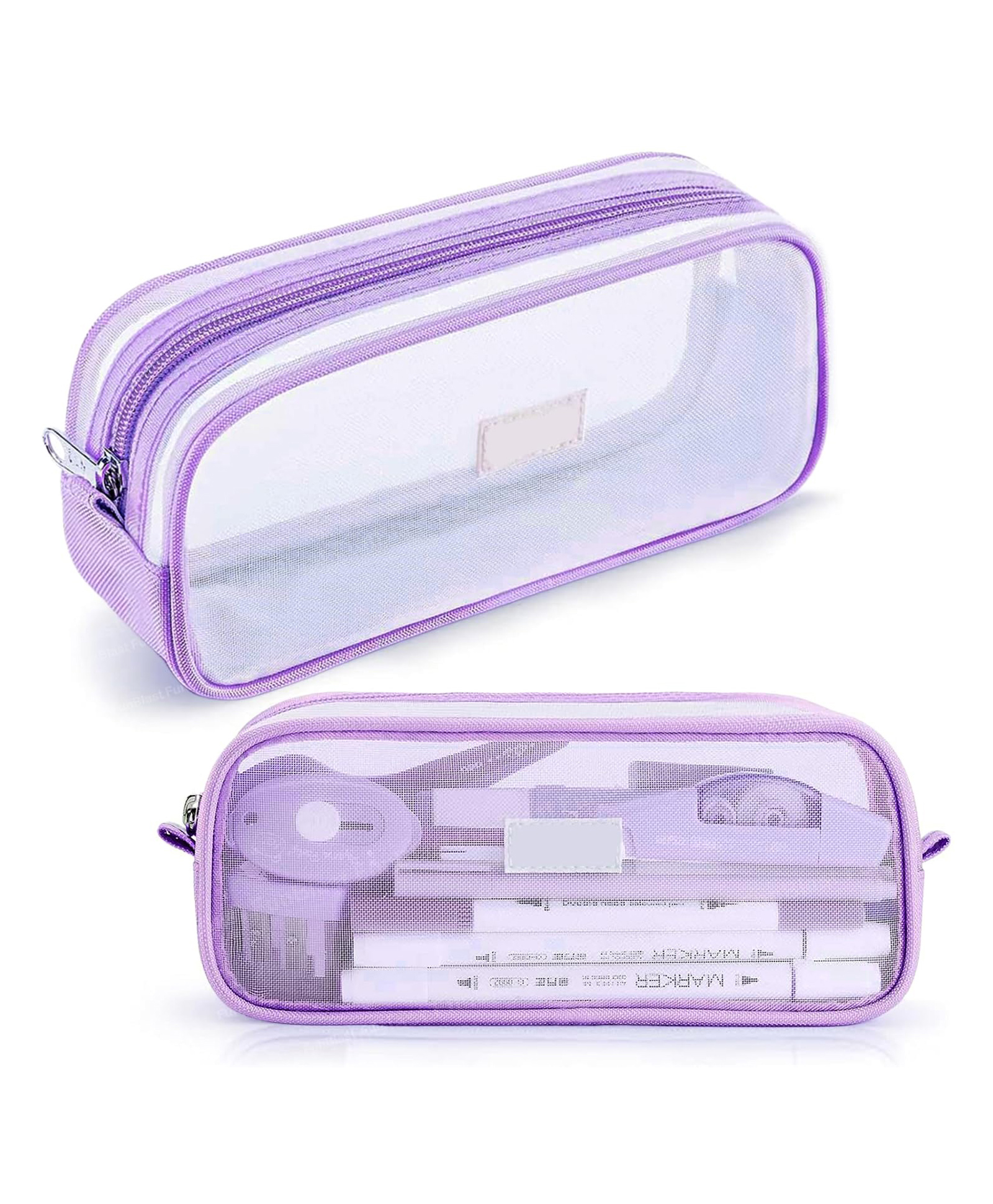 Bunie Transparent Pencil Pouch with Zipper Closure Pack of 1 - Purple-picture-13