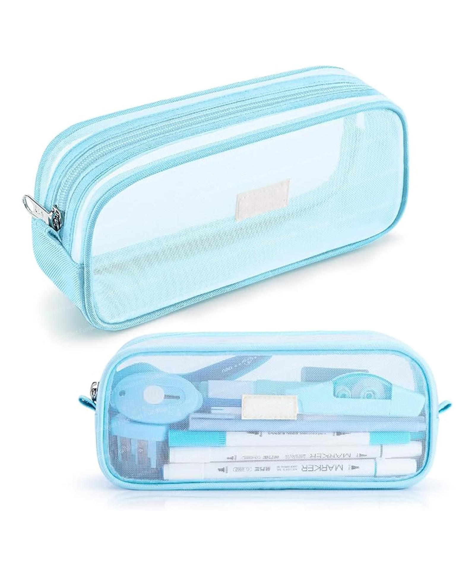 Bunie Transparent Pencil Pouch with Zipper Closure Pack of 1 - Blue-picture-17