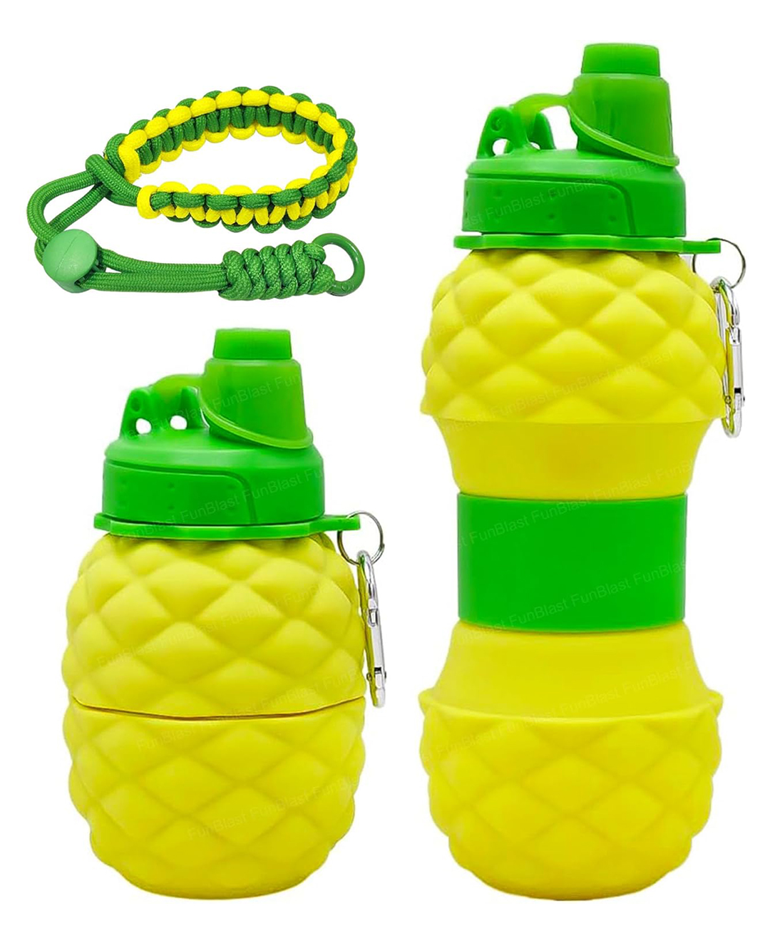 Bunie Pineapple Shaped Expandable Silicone Sipper Bottle with Wrist Strap  1 Pc Yellow-image-38